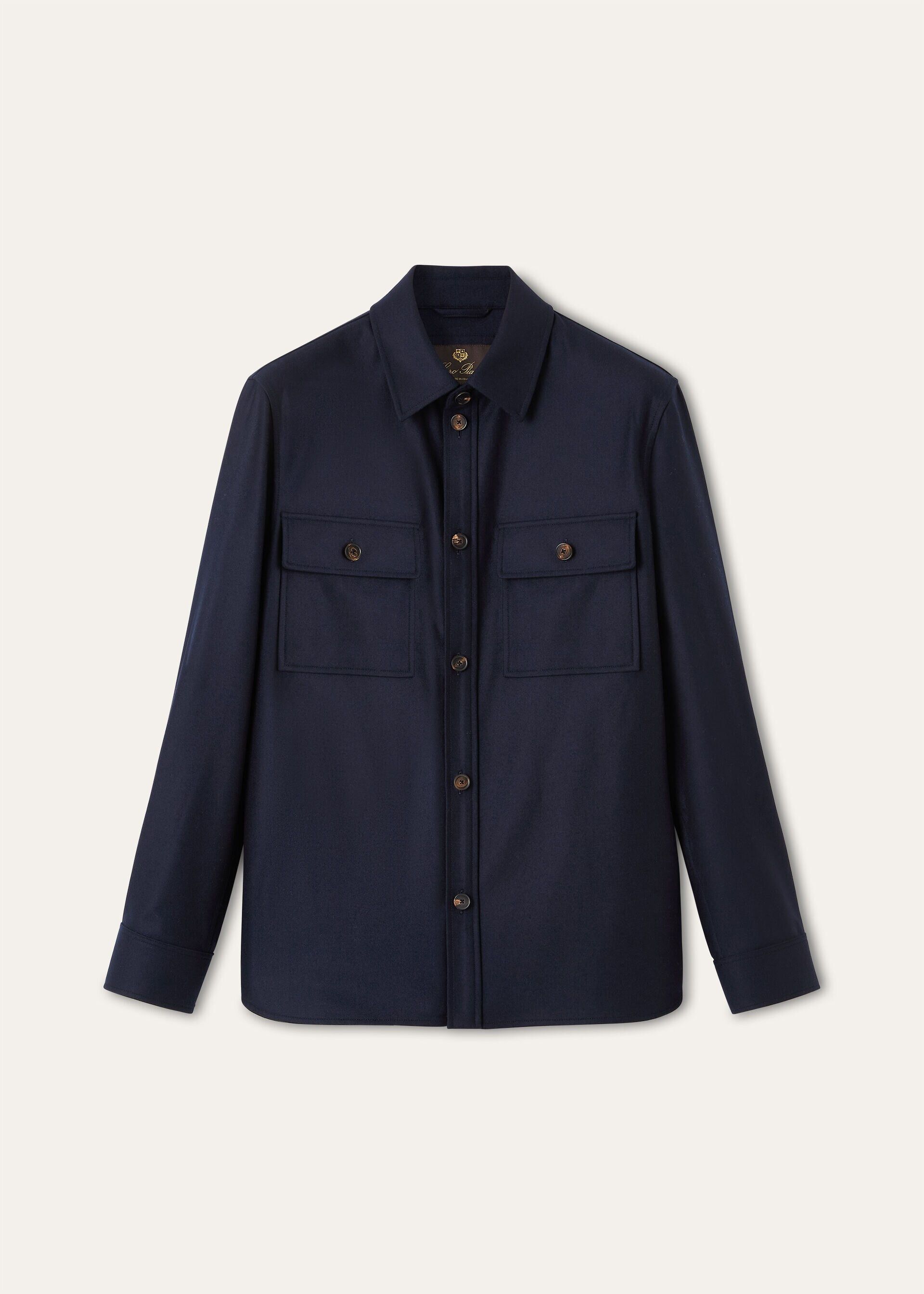 Loro Piana os11x0326 FAQ1848 Jim Overshirt in China Blue Size US S / EU 44-46 / 1 - 1 Thumbnail