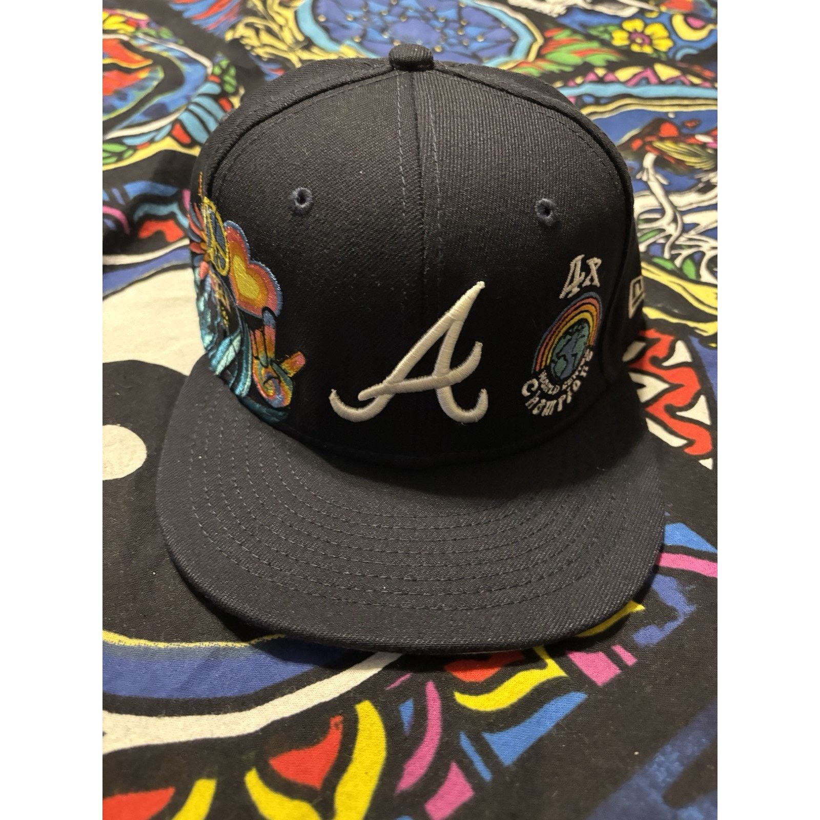 MLB Atlanta Braves MLB Hat 7 1/2 4 Time Champs Blue Size ONE SIZE - 1 Thumbnail