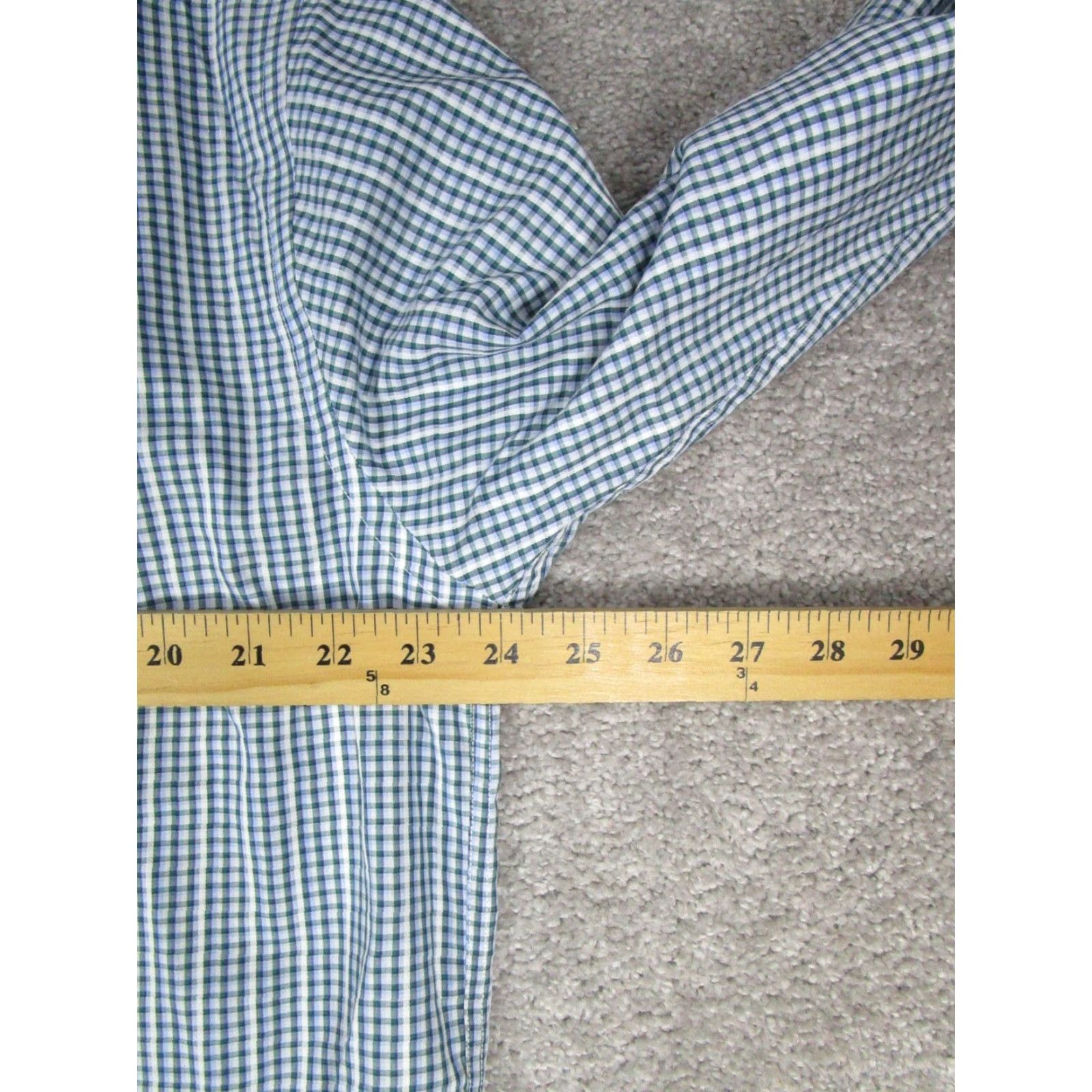 Vintage Allen Edmonds Shirt Mens XL Blue Cotton Button-Up Check Size US XL / EU 56 / 4 - 7 Thumbnail