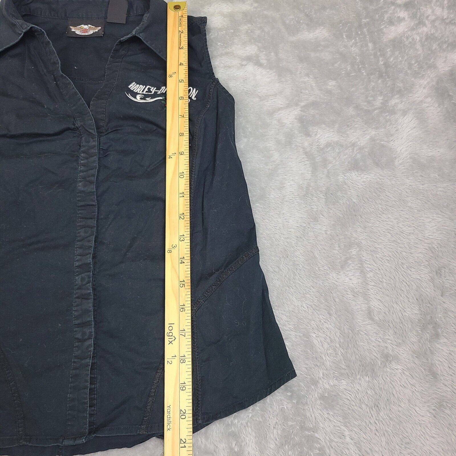 Harley Davidson Harley Davidson 90's COllared V Cut Vest Tank Snap Buttons S Size S / US 4 / IT 40 - 6 Thumbnail