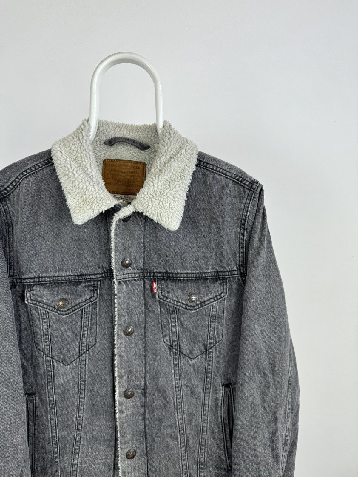 Levi's Levi’s Premium Grey Washed Sherpa Jacket Size US S / EU 44-46 / 1 - 3 Thumbnail