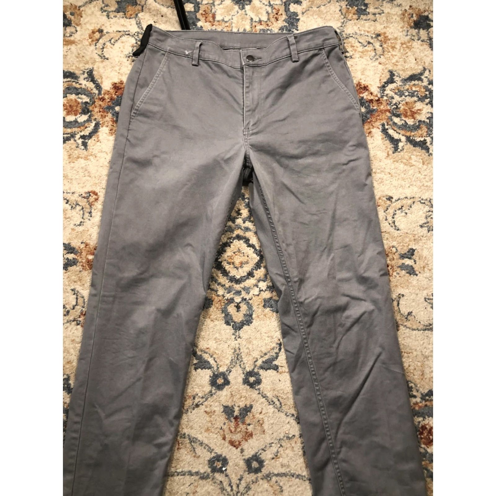 Duluth Trading Company 40 Grit Duluth Trading Pants Mens 34x34 Gray Slim Stretch Chino Casual Workwear Flat Front Size US 34 / EU 50 - 3 Thumbnail