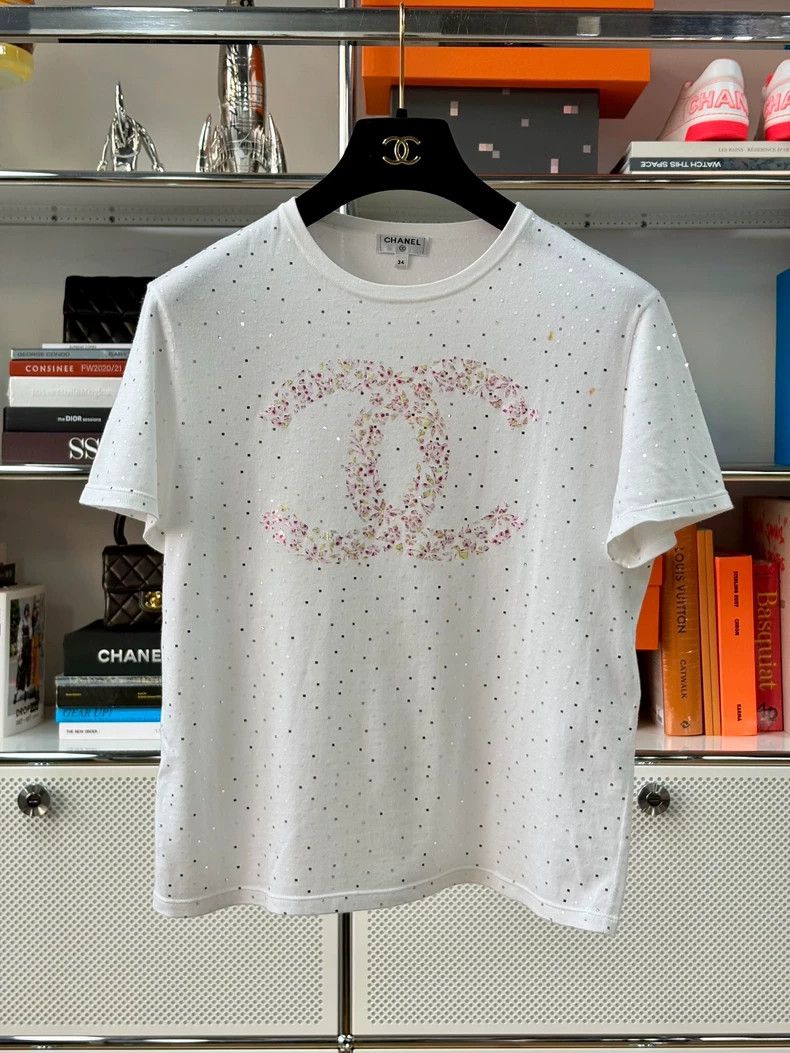 Chanel Big logo white round-neck T-shirt 2503-Nextarrow