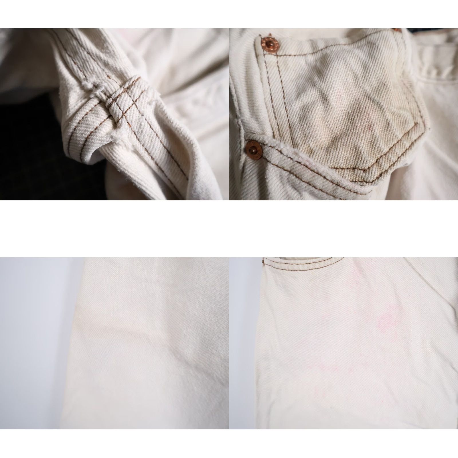 Levi's VINTAGE Levi's 501 Jeans Mens 34 x 29 Ivory Denim 90s Grunge Retro 1996 VTG Jeans Mens Regular Straight 5-Pocket Design Size US 35 - 9 Thumbnail