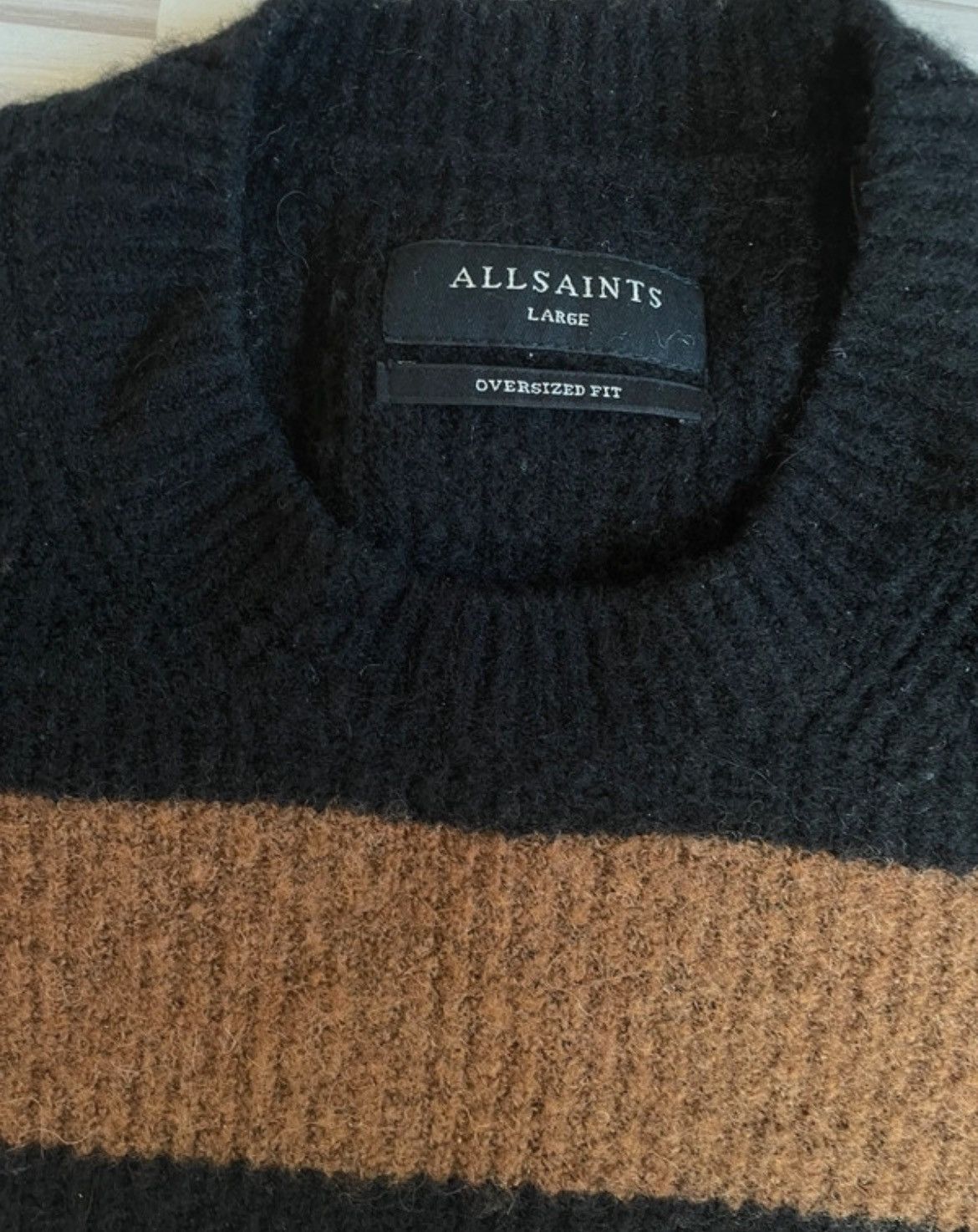 Allsaints All Saints shima black and brown striped jumper Size US L / EU 52-54 / 3 - 3 Thumbnail