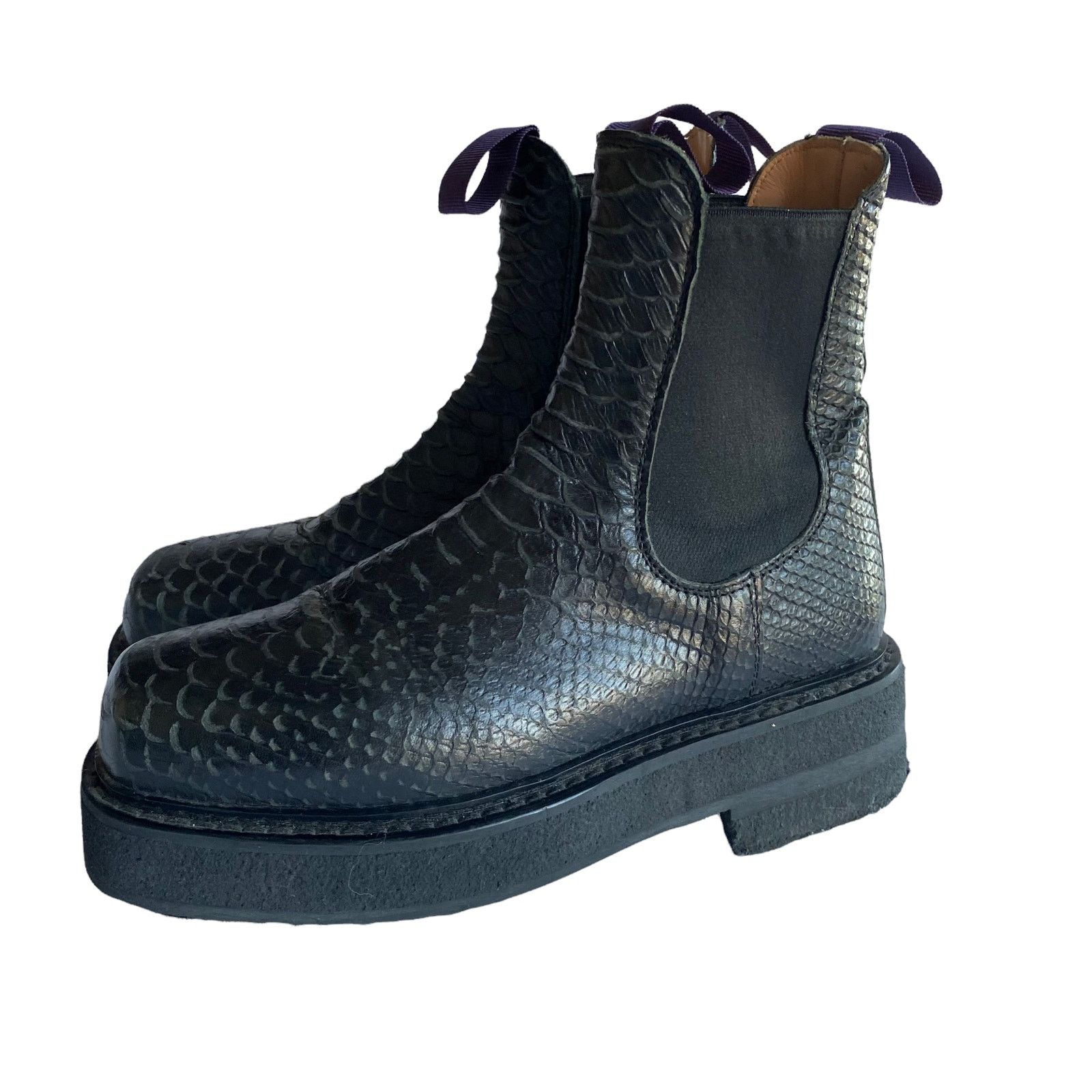 Eytys Eytys Womens Textured Leather Chelsea Platform Boots Size US 8 / IT 38 - 1 Thumbnail