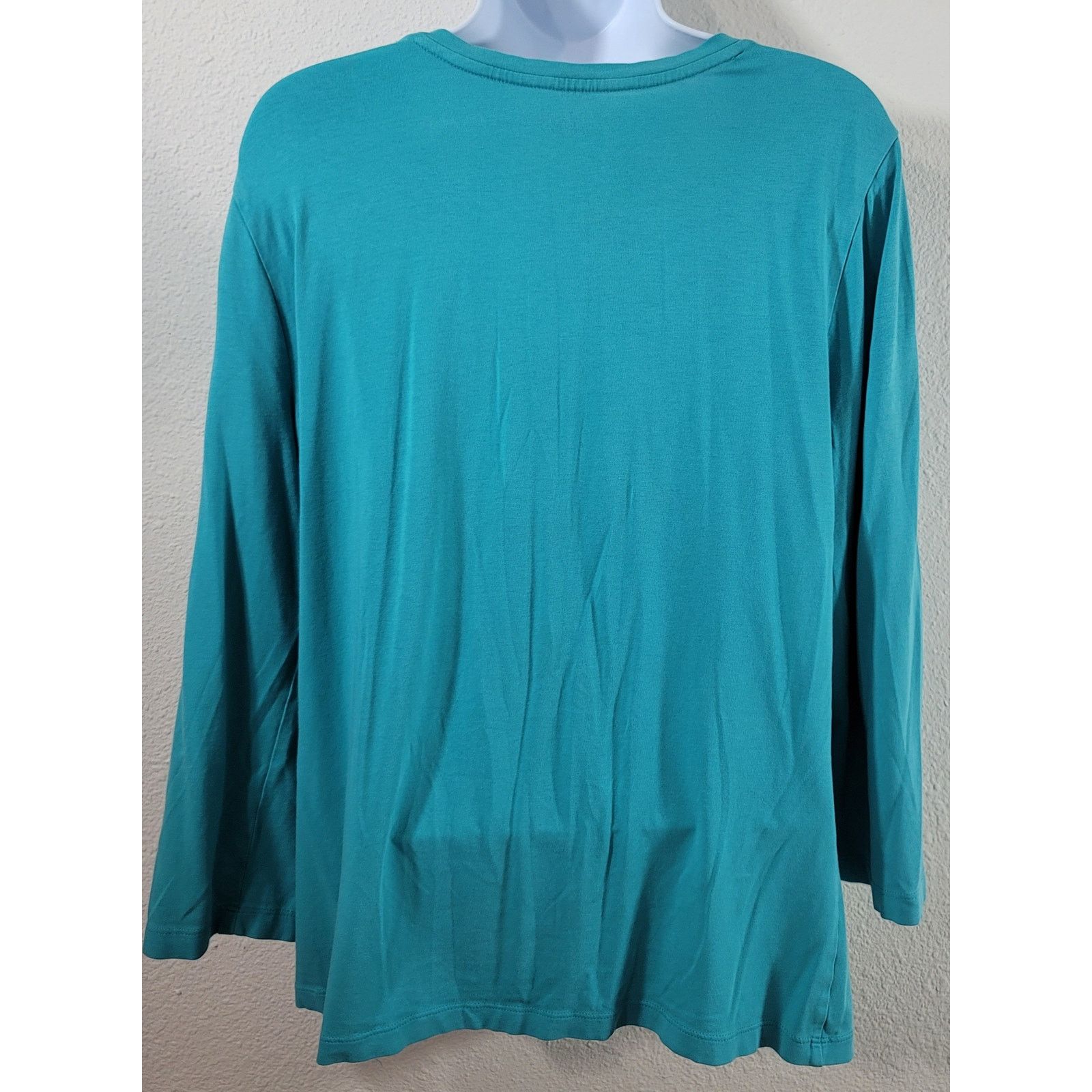 Other Chico's Teal True Color Tee Slub Knit Top 1 Medium Stretch Size M / US 6-8 / IT 42-44 - 2 Thumbnail
