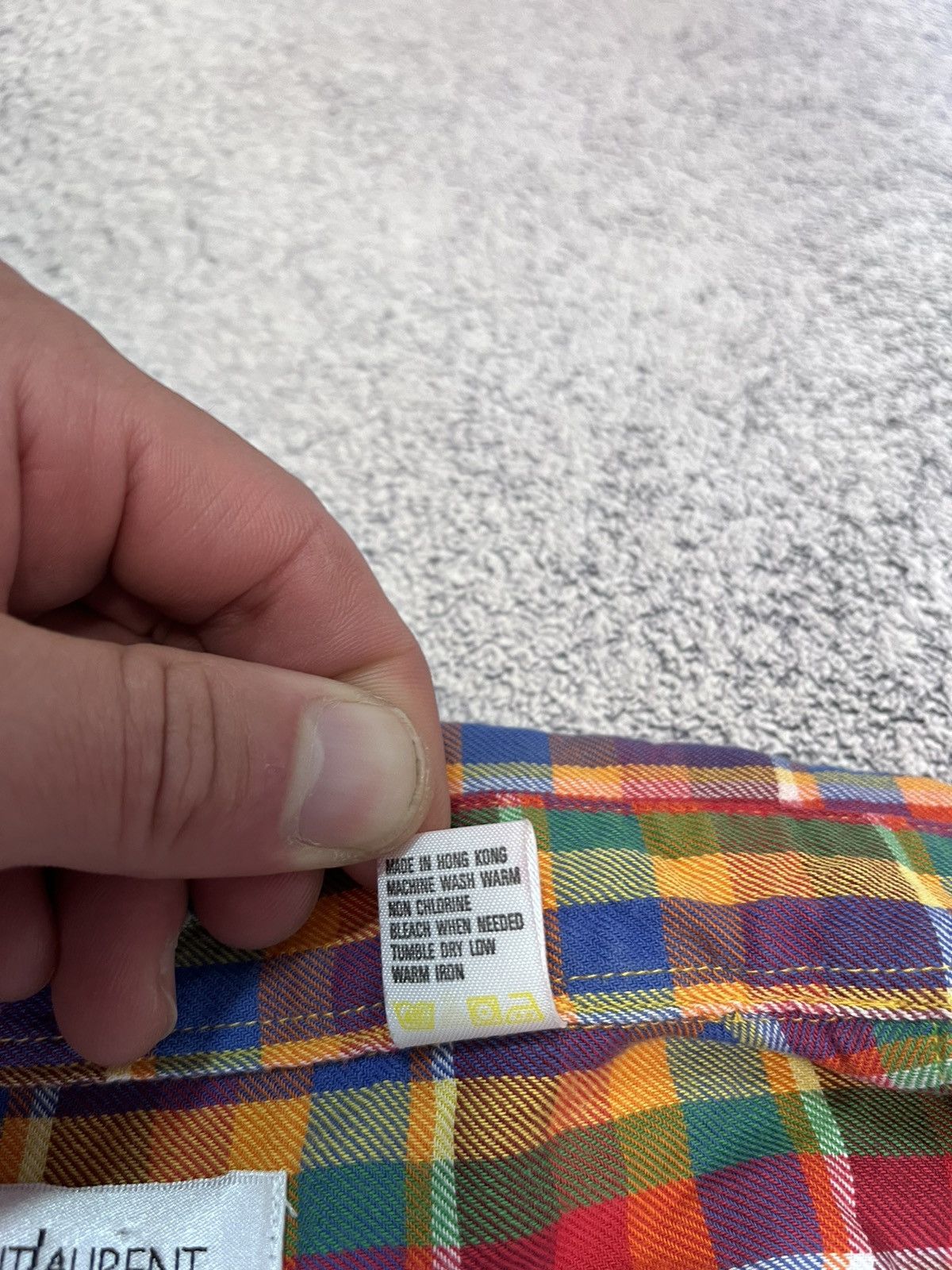 Yves Saint Laurent YSL Yves Saint Laurent Mens L Plaid Shirt Vintage Hong Kong Size US L / EU 52-54 / 3 - 12 Thumbnail