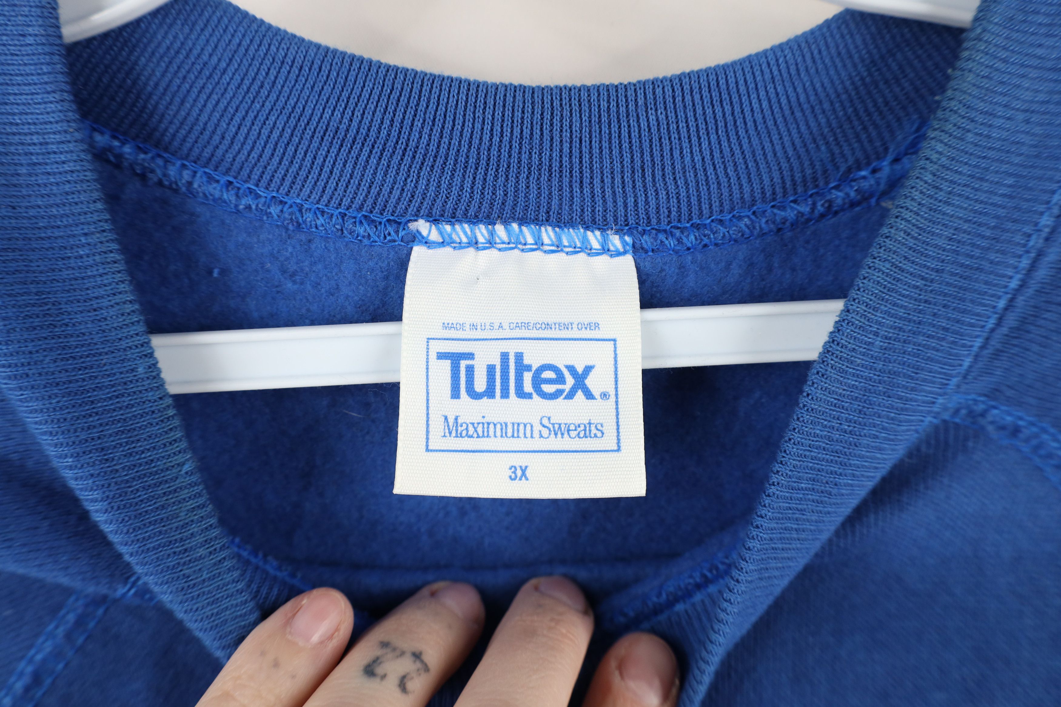 Vintage Vintage 80s 90s Streetwear Raglan Sweatshirt Royal Blue USA Size US XXL / EU 58 / 5 - 8 Thumbnail