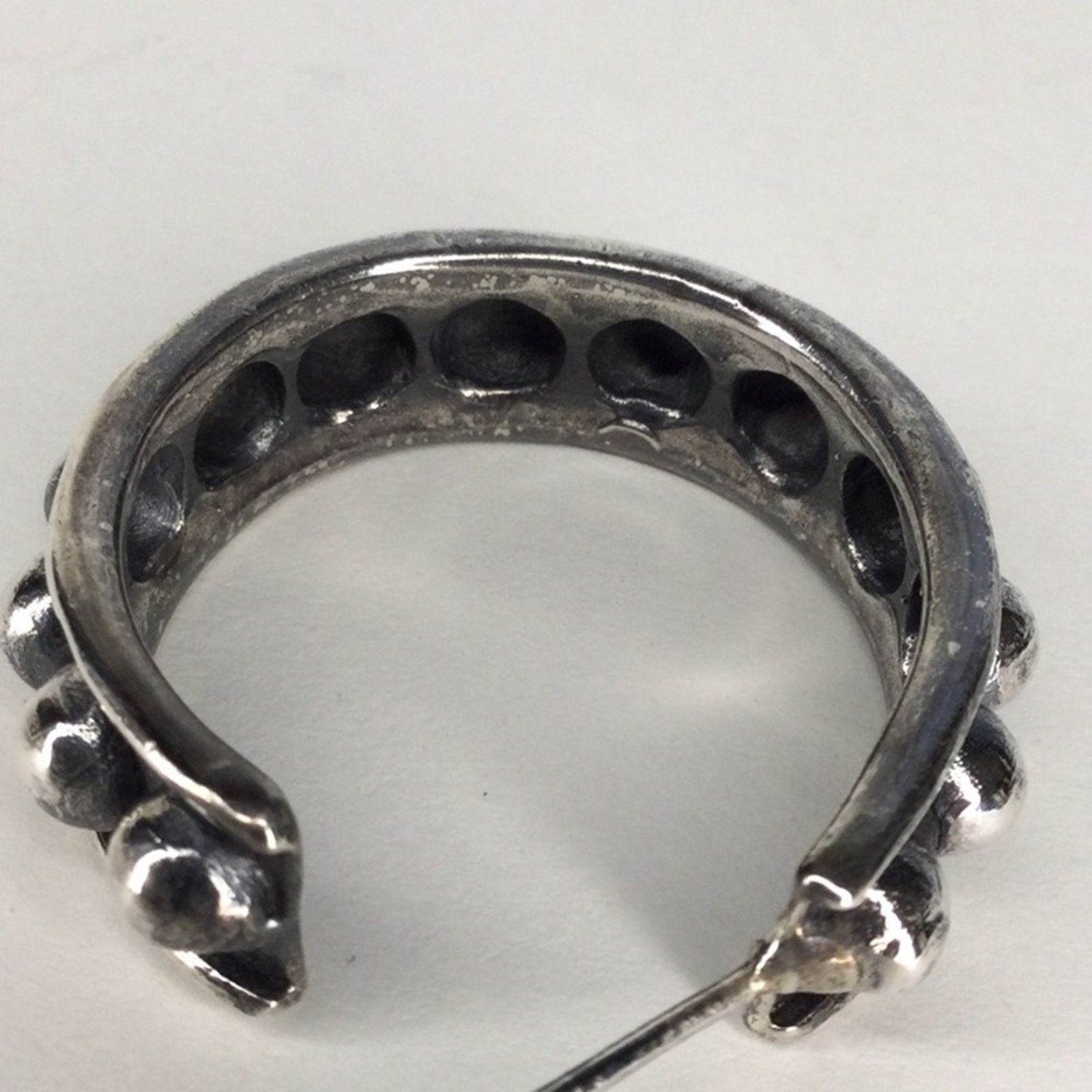 Other Silver & Black Tone Retro 1990's Stud Hoop Earrings Size ONE SIZE - 11 Thumbnail