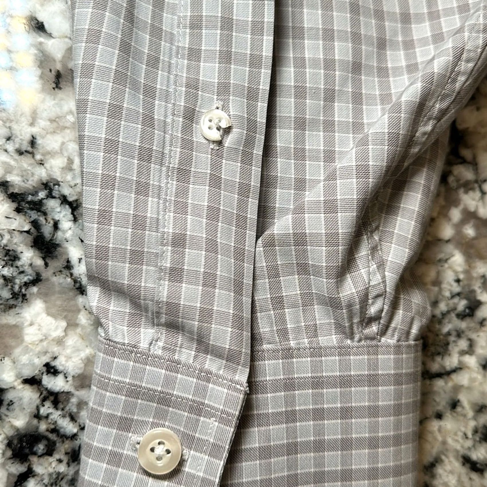 Proper Cloth Proper Cloth Spread Collar Checkered Long Sleeve Button Down 2XL Gray Mens Shirt Size US XXL / EU 58 / 5 - 7 Thumbnail
