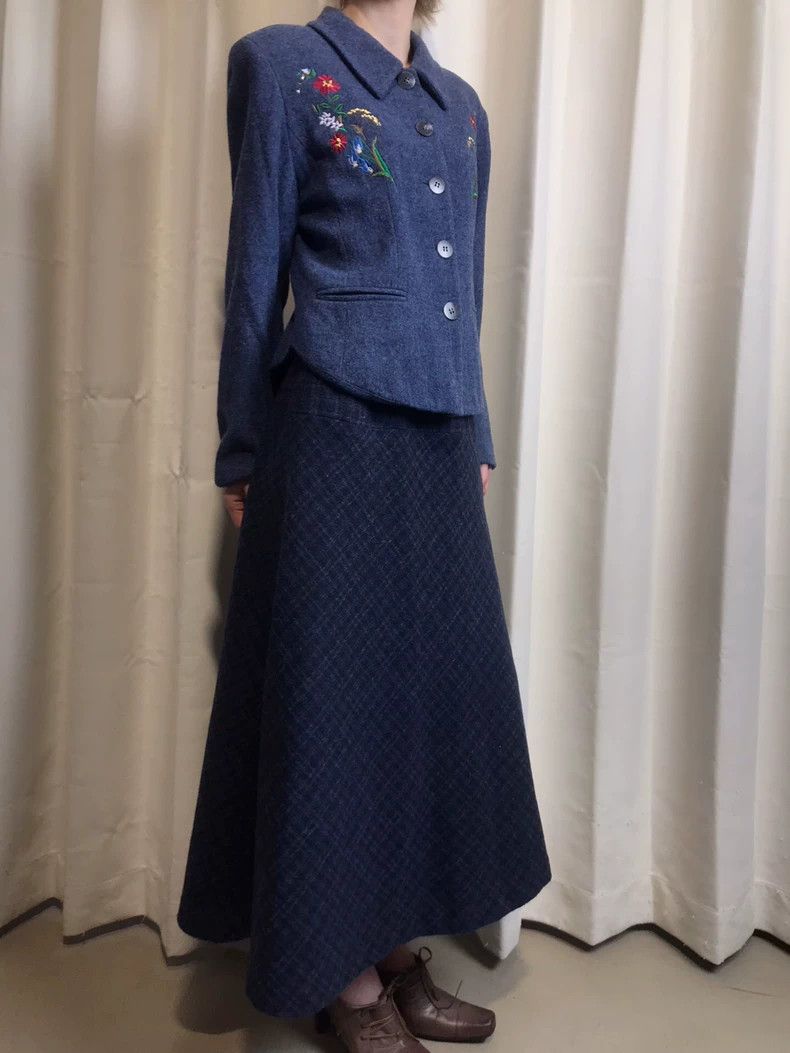 Kenzo Kenzo Vintage Showa woolen floral embroidered check set Size XS / US 0-2 / IT 36-38 - 1 Thumbnail