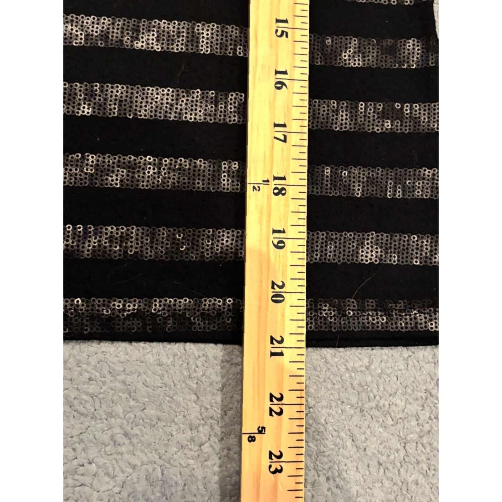 Talbots Talbots Shirt Womens P Black Striped Sequin Top Short Sleeve Casual Shimmer Size S / US 4 / IT 40 - 4 Thumbnail