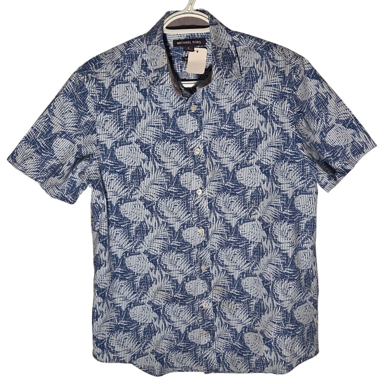 Michael Kors Michael Kors Floral Blue Button Down Shirt - Size Small Size US S / EU 44-46 / 1 - 1 Thumbnail