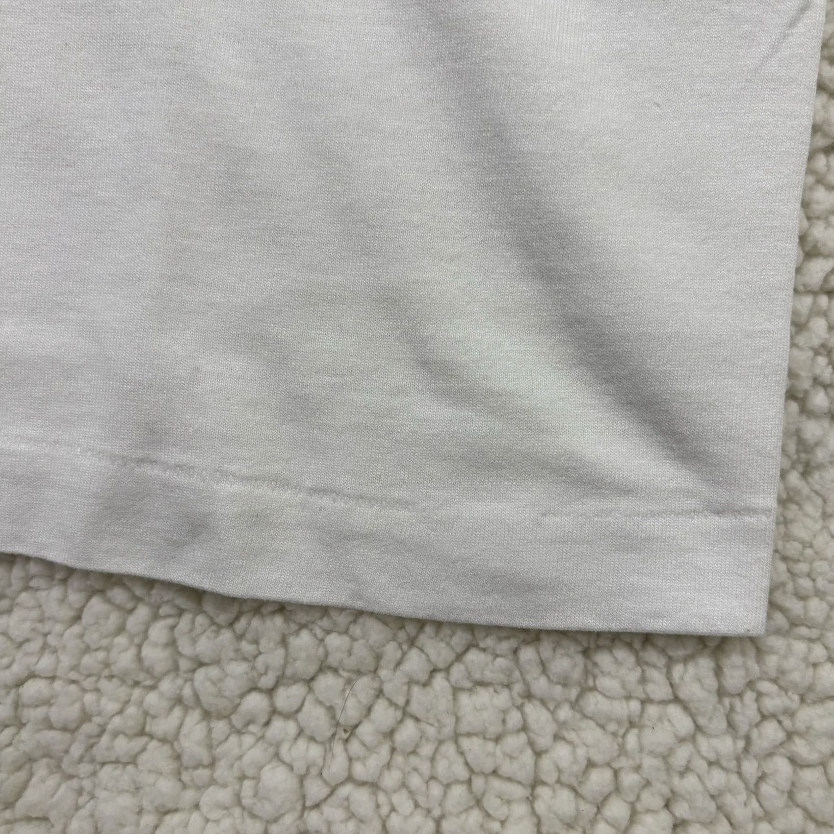 Fruit Of The Loom VINTAGE Historic State Line Bar Est. 1934 Single Stitch Tee Shirt Mens XL White Rockabilly 1980s Graphic Tee Size US XL / EU 56 / 4 - 3 Thumbnail