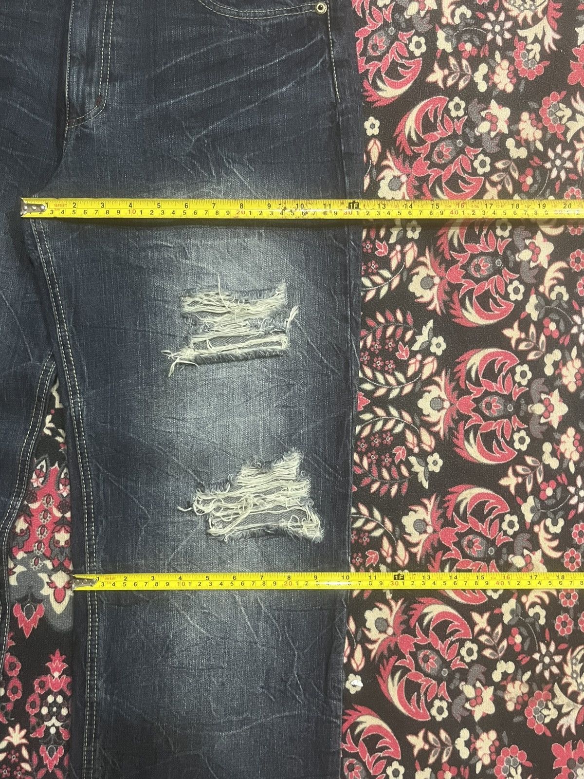 Le Grande Bleu (L.G.B.) Back & Forth Dark Blue Ripped Frayed Leg Loose Baggy Jeans Size US 36 / EU 52 - 13 Thumbnail