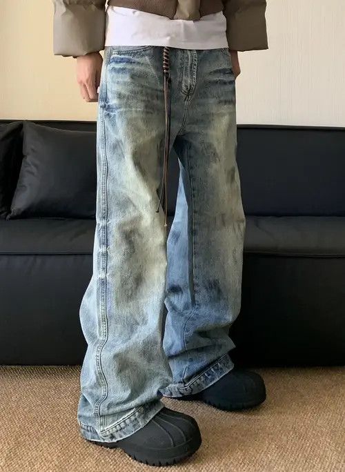 Japanese Brand High street retro vintage washed dirty jeans pants Size US 32 / EU 48 - 7 Thumbnail