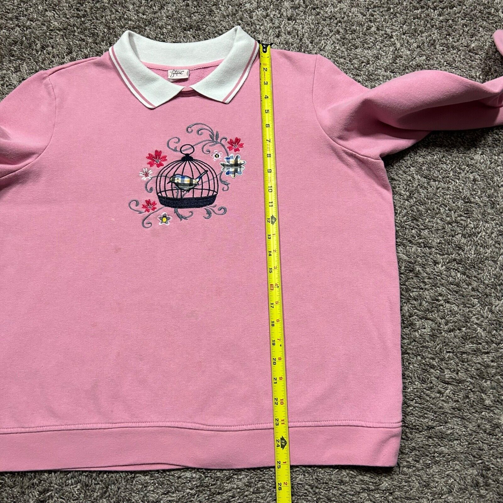Vintage Vintage 90s Collared Sweatshirt Cute Bird Crewneck Pullover Size ONE SIZE - 7 Thumbnail
