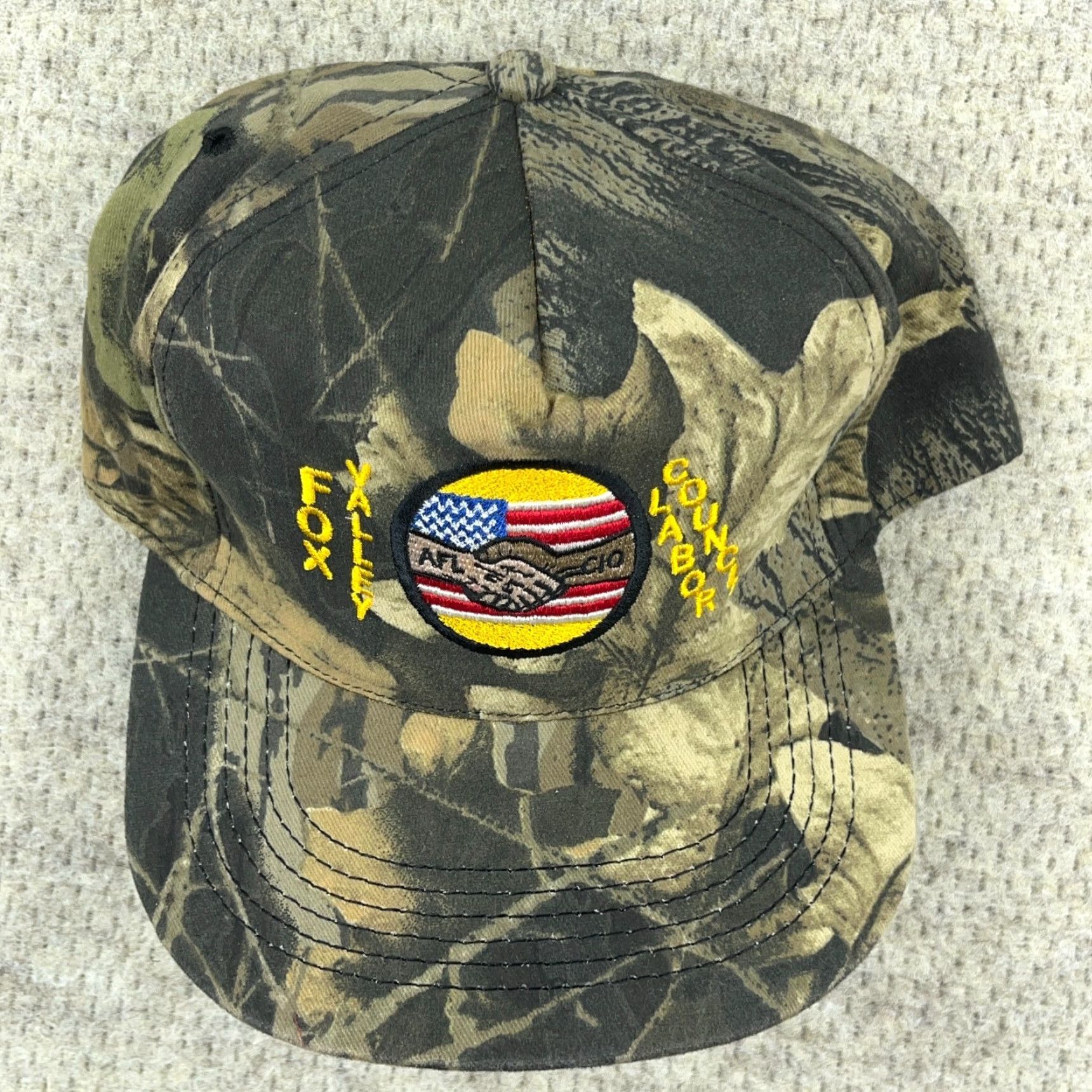 Realtree VINTAGE Realtree Camo Hat Cap SnapBack 80s 90s Made In USA Fox Valley Labor Mens Size ONE SIZE - 3 Thumbnail