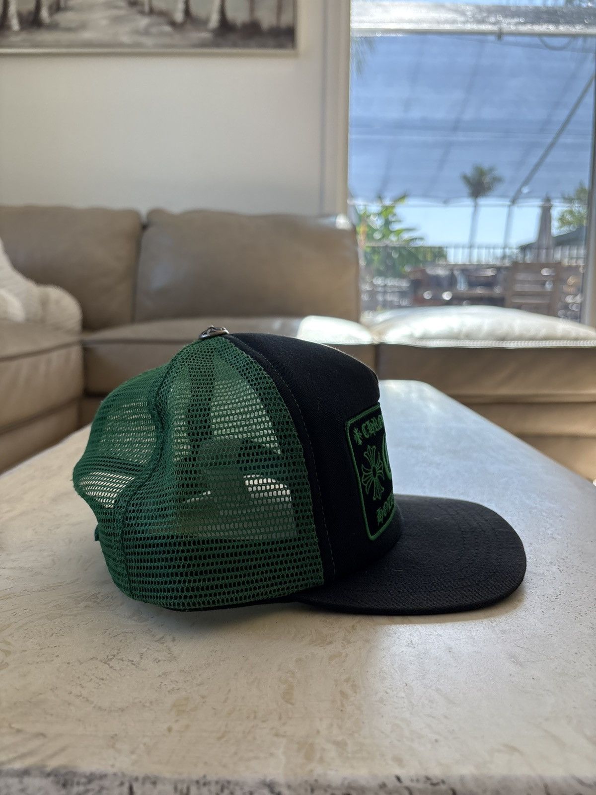 Chrome Hearts Chrome Hearts CH Black/Green Hollywood Trucker Hat Size ONE SIZE - 4 Thumbnail