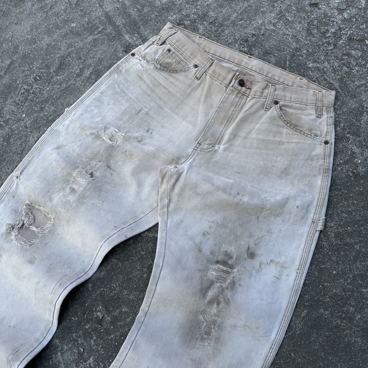 Carhartt (34x31) Grail Vintage Distressed Faded Tan Dickies Carpenter Size US 34 / EU 50 - 4 Thumbnail