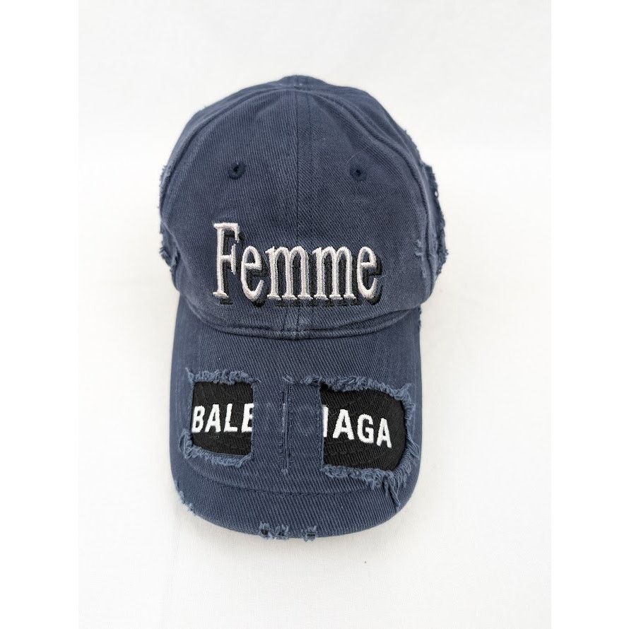 Balenciaga o1rshd1 Q:3 / Size: L / DUP/ Femme Logo Cap / Hat Blue/Black Size ONE SIZE - 1 Thumbnail