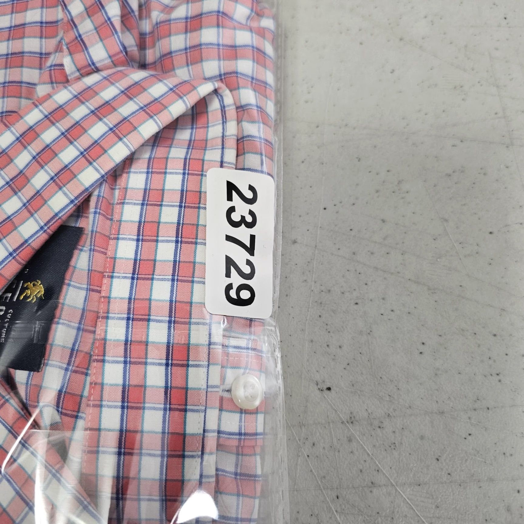 Stafford Stafford Dress Shirt Mens 16.5 34-35 Pink Check Travel Easy Care Broadcloth Shirt Men Pink Check Modern Boardroom Style Size 46R - 8 Thumbnail
