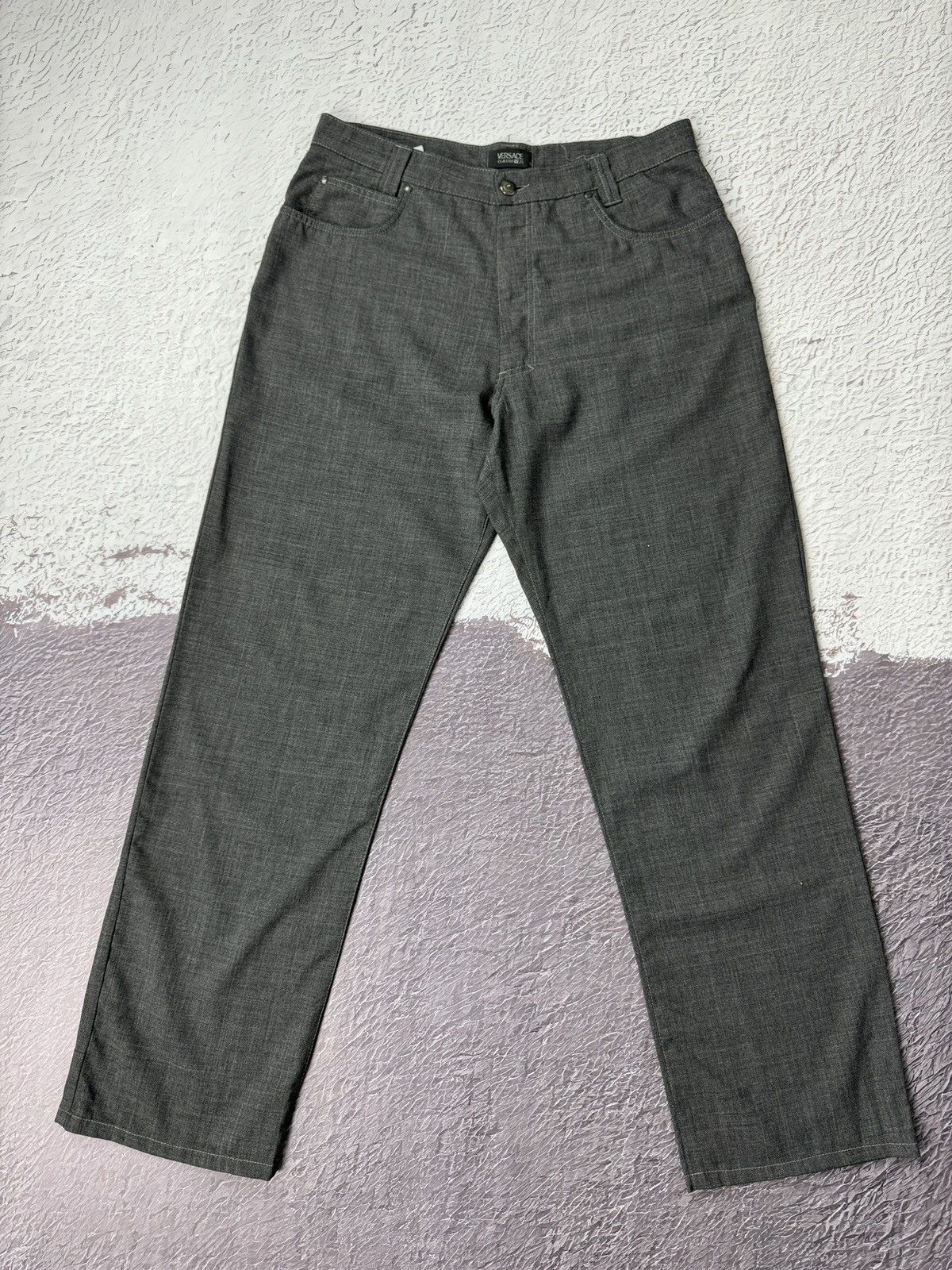 Versace Versace Classic V2 vintage grey wool casual pants logo Size US 32 / EU 48 - 2 Thumbnail