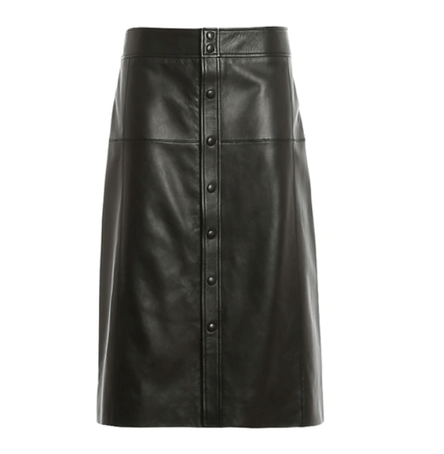 Saint Laurent Paris Saint Laurent Button Front Leather Skirt Pre-Fall 2020 Size 30" / US 8 / IT 44 - 1 Thumbnail