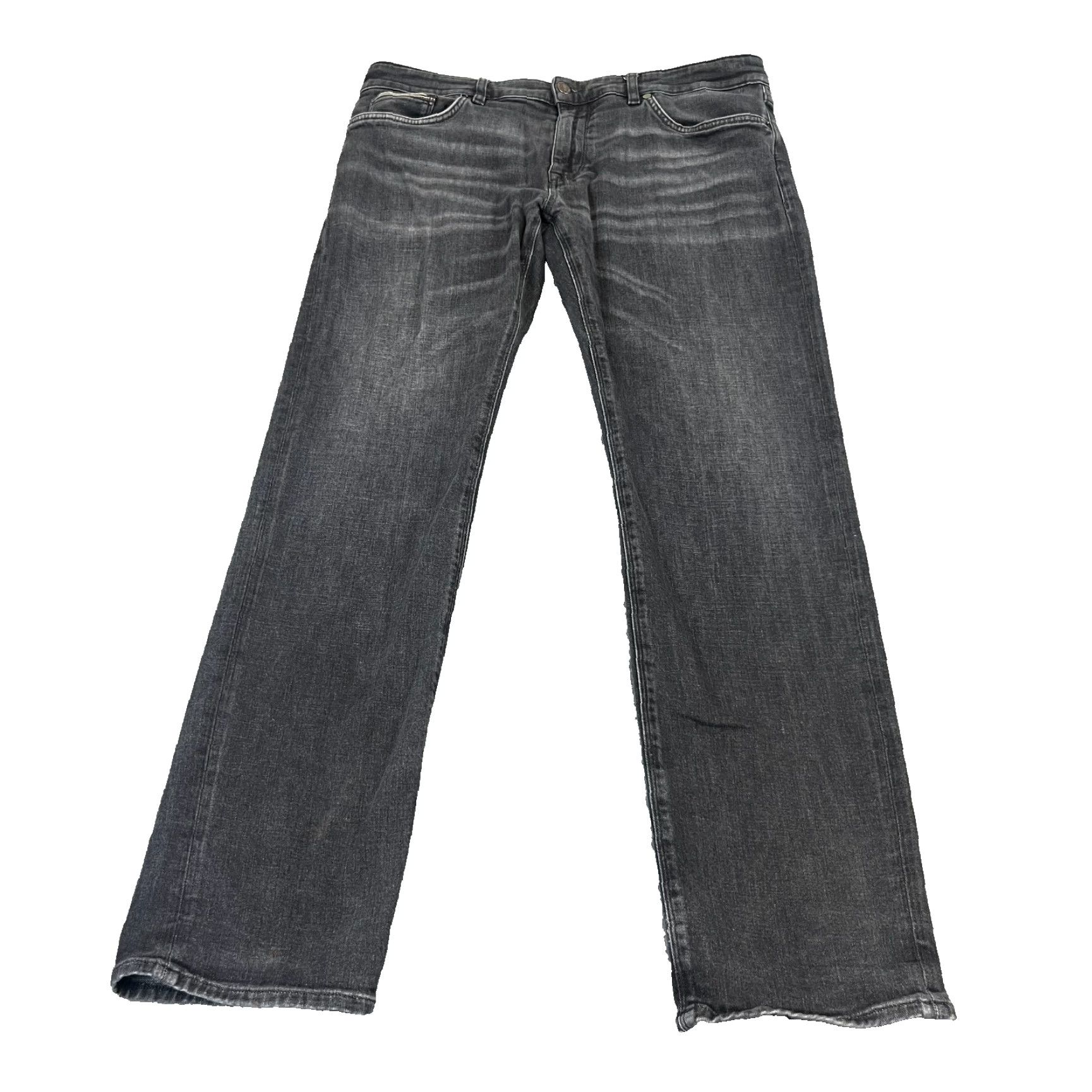 Hugo Boss HUGO BOSS Jeans Tapered Main 3 36 Regular 32 Dark Grey Denim Elastic 5-Pocket Mens Midwest Vintage No Pattern Machine Washable Shoes? Size US 36 / EU 52 - 2 Thumbnail
