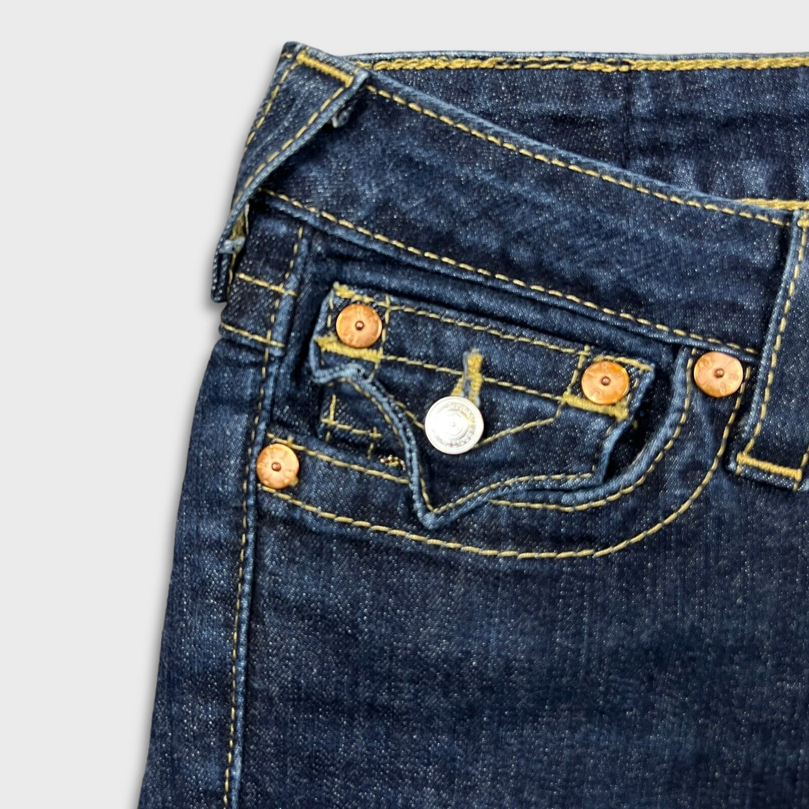 True Religion × Vintage True Religion Jeans 28x27 Blue World Tour Skinny Denim Pants Size 28" / US 6 / IT 42 - 2 Thumbnail