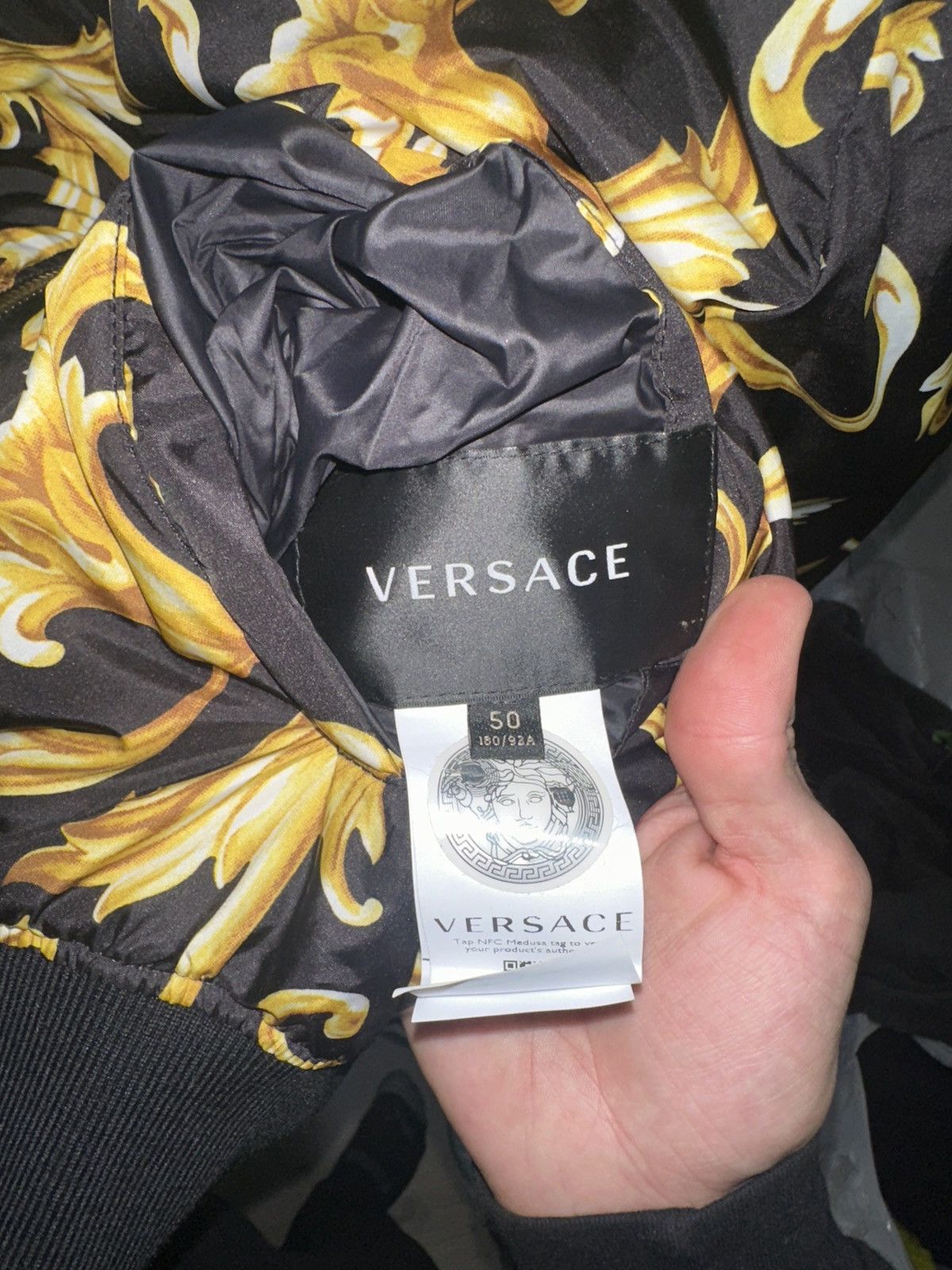 Versace Versace Black Baroque Reversible Bomber Size US M / EU 48-50 / 2 - 6 Thumbnail