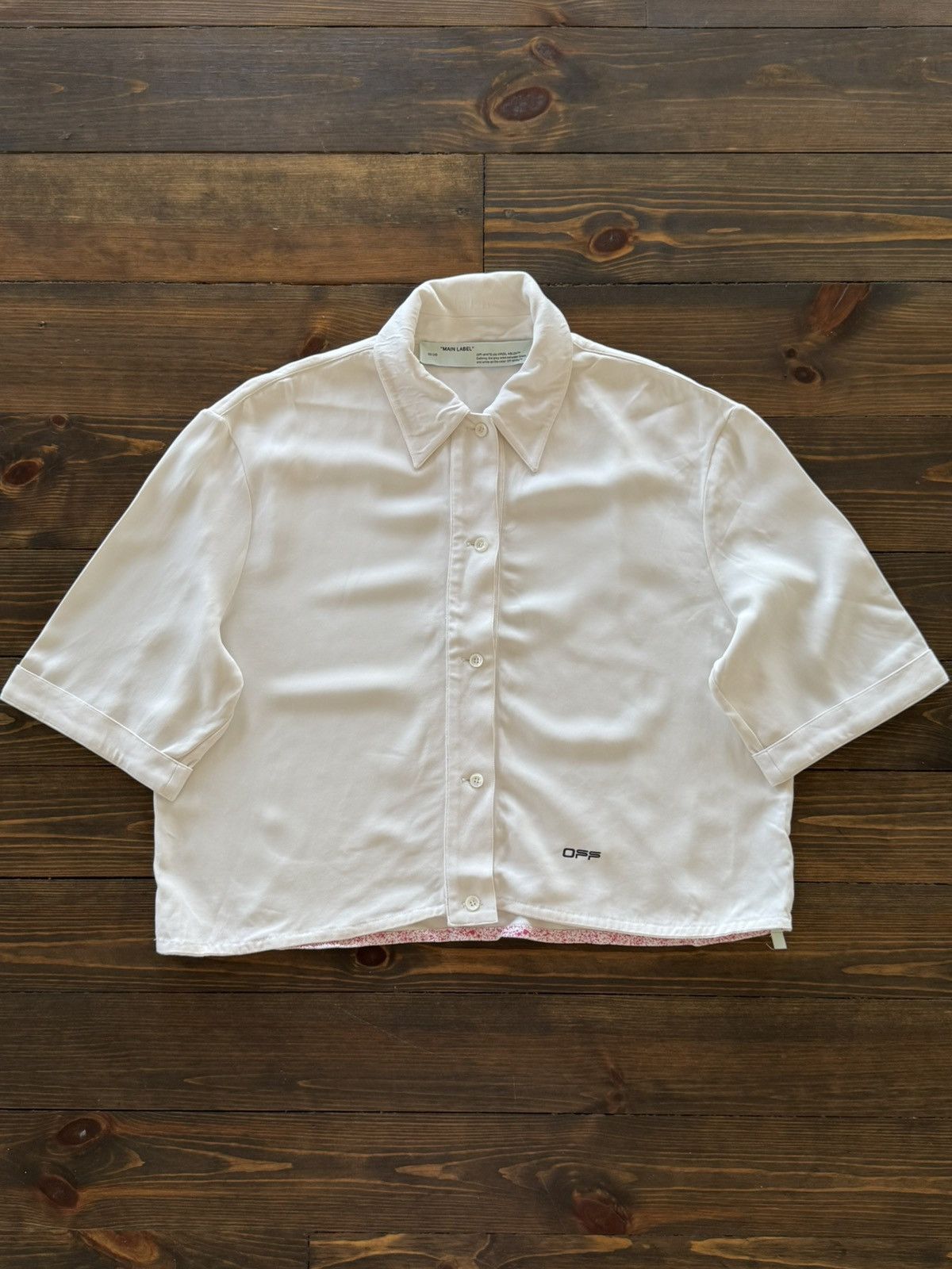 Off-White OFF White Glamour Design Cropped Button Up Shirt Size S / US 4 / IT 40 - 1 Thumbnail