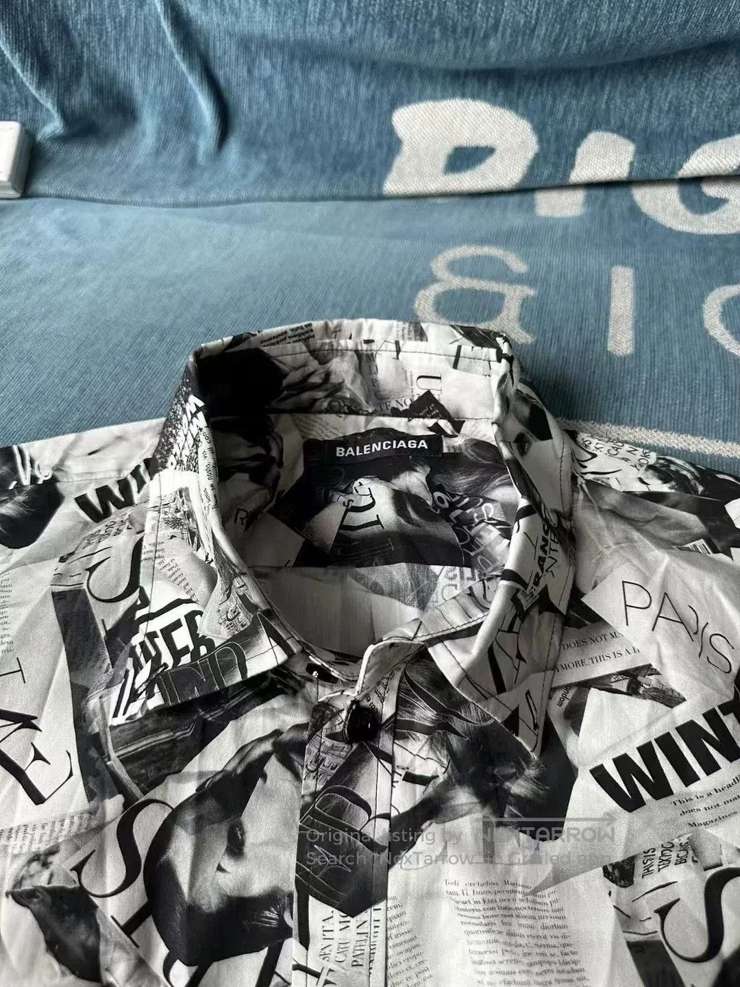 Balenciaga Balenciaga Newspaper Print Shirt. Size US XL / EU 56 / 4 - 3 Thumbnail