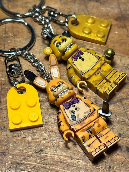 Cartoon Network FNAF Bonnie Freddy minifigure keychain custom handmade Size ONE SIZE - 1 Thumbnail