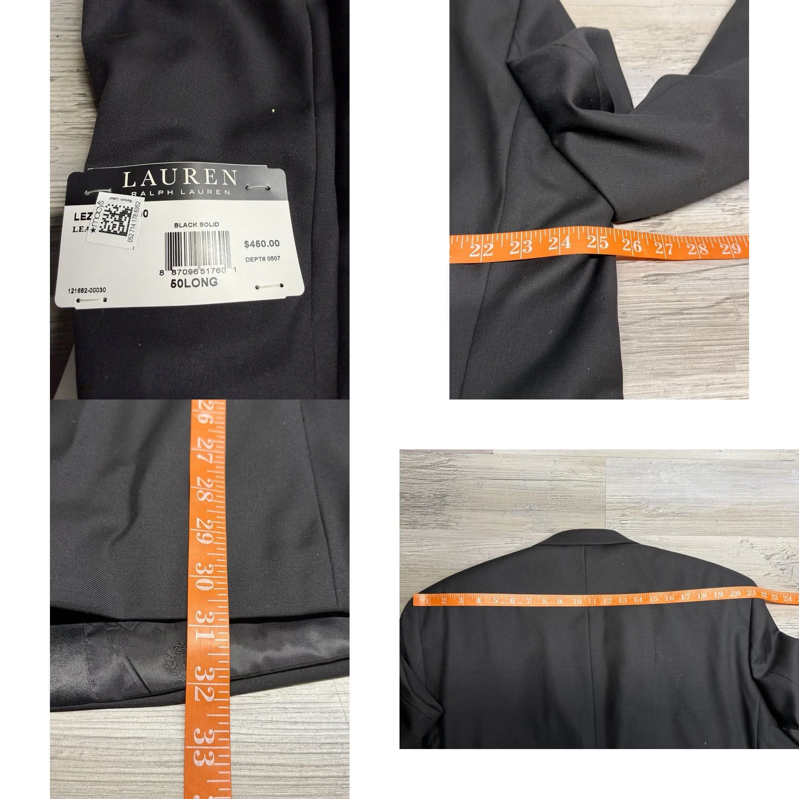 Ralph Lauren Lauren Ralph Lauren Classic Fit Ultraflex NWT Black Stretch Suit Jacket 50 Long Size 50R - 9 Thumbnail