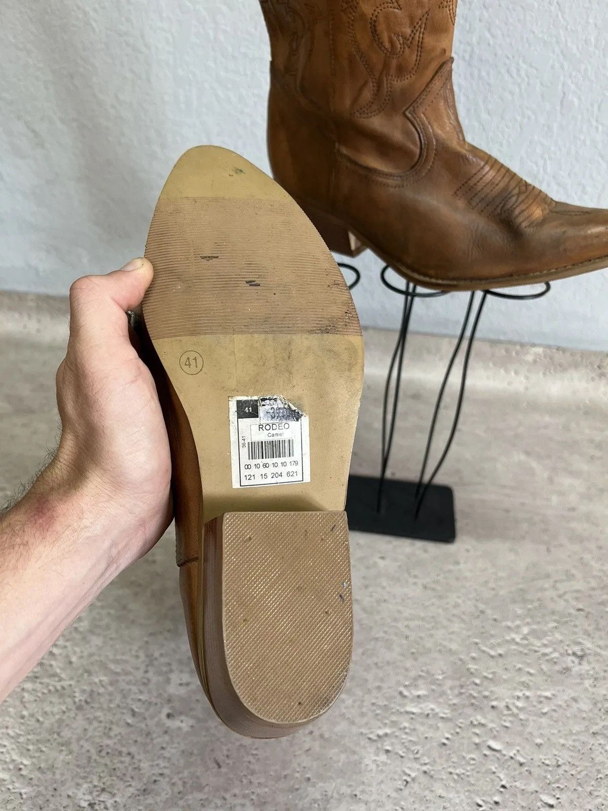 Western Rise Vintage western guidi style moto leather boots brown 90s Size US 8 / EU 41 - 12 Thumbnail