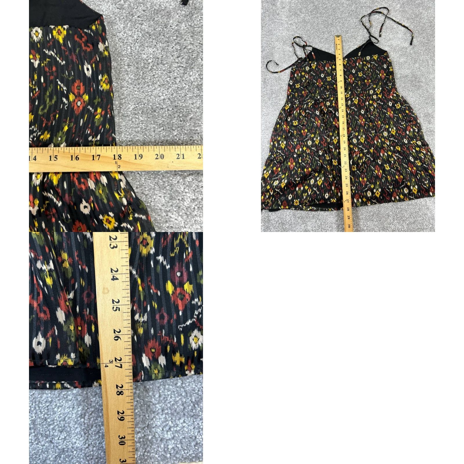 Vintage Sezane Dress Womens Fr 36 Us 4 Floral Sleeveless V-Neck Pullover Short Lined A-Line Blouson Sheath Shift Black Red Yellow Casual Size S / US 4 / IT 40 - 8 Thumbnail