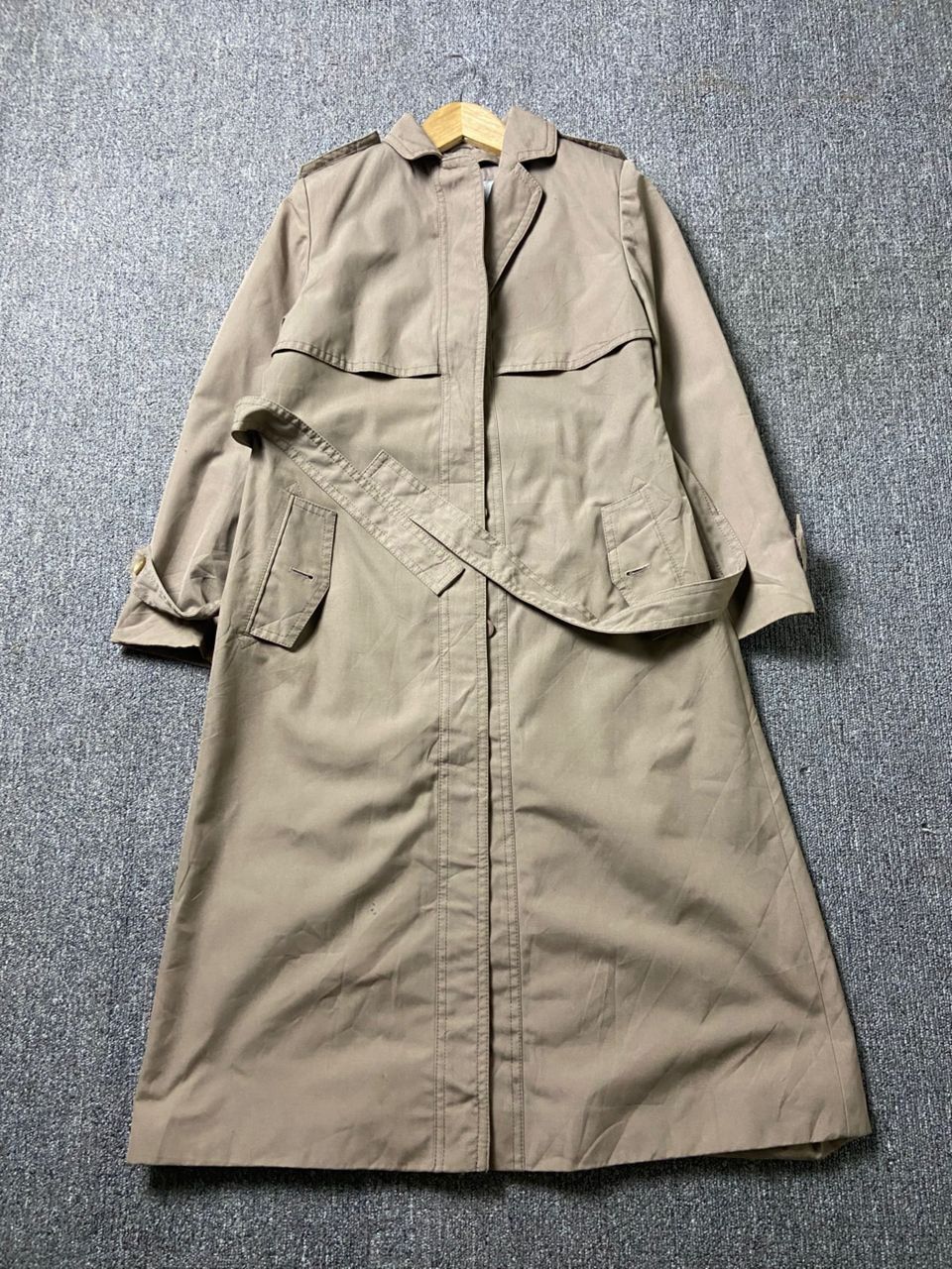 Japanese Brand Angel Leather + Diolen by Haussammann Trench Coat (181) Size US XXS / EU 40 - 1 Thumbnail