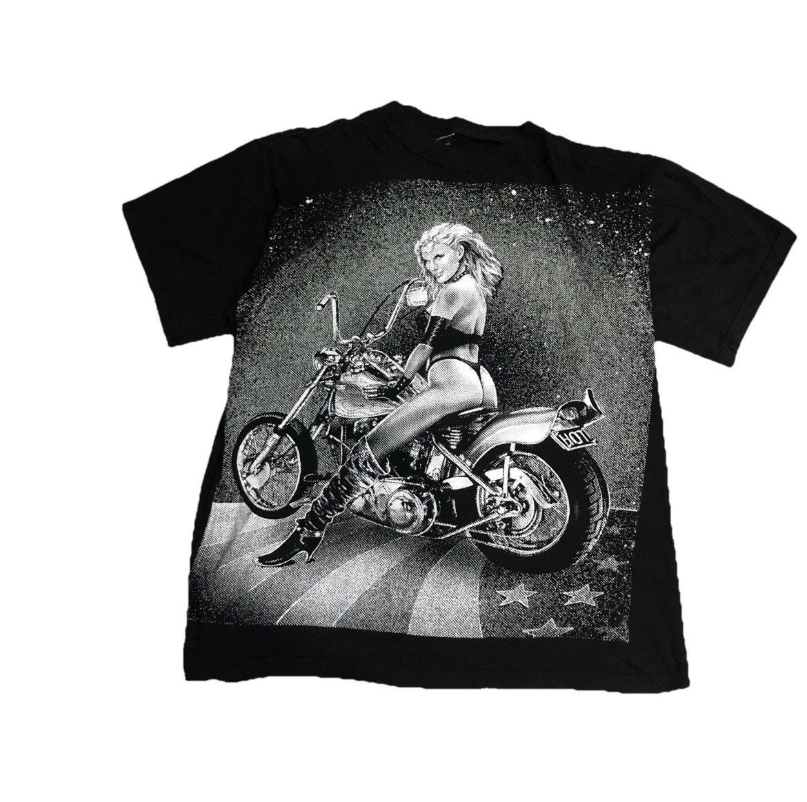Harley Davidson 90s 3D Emblem Style Pin Up Girl Biker Chopper Tee Size US L / EU 52-54 / 3 - 1 Thumbnail