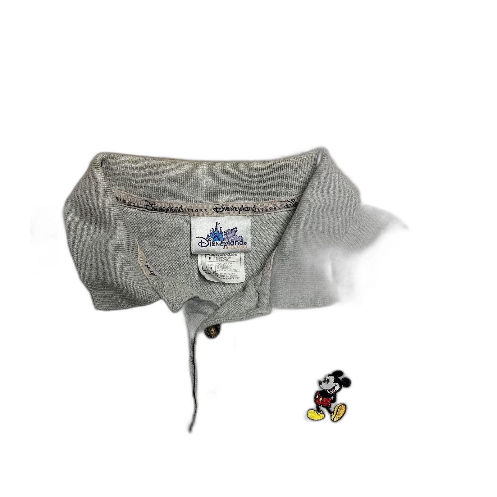 Disney Disneyland Resrots Mens Polo Mickey Embroidered Small Gray Size US S / EU 44-46 / 1 - 4 Thumbnail