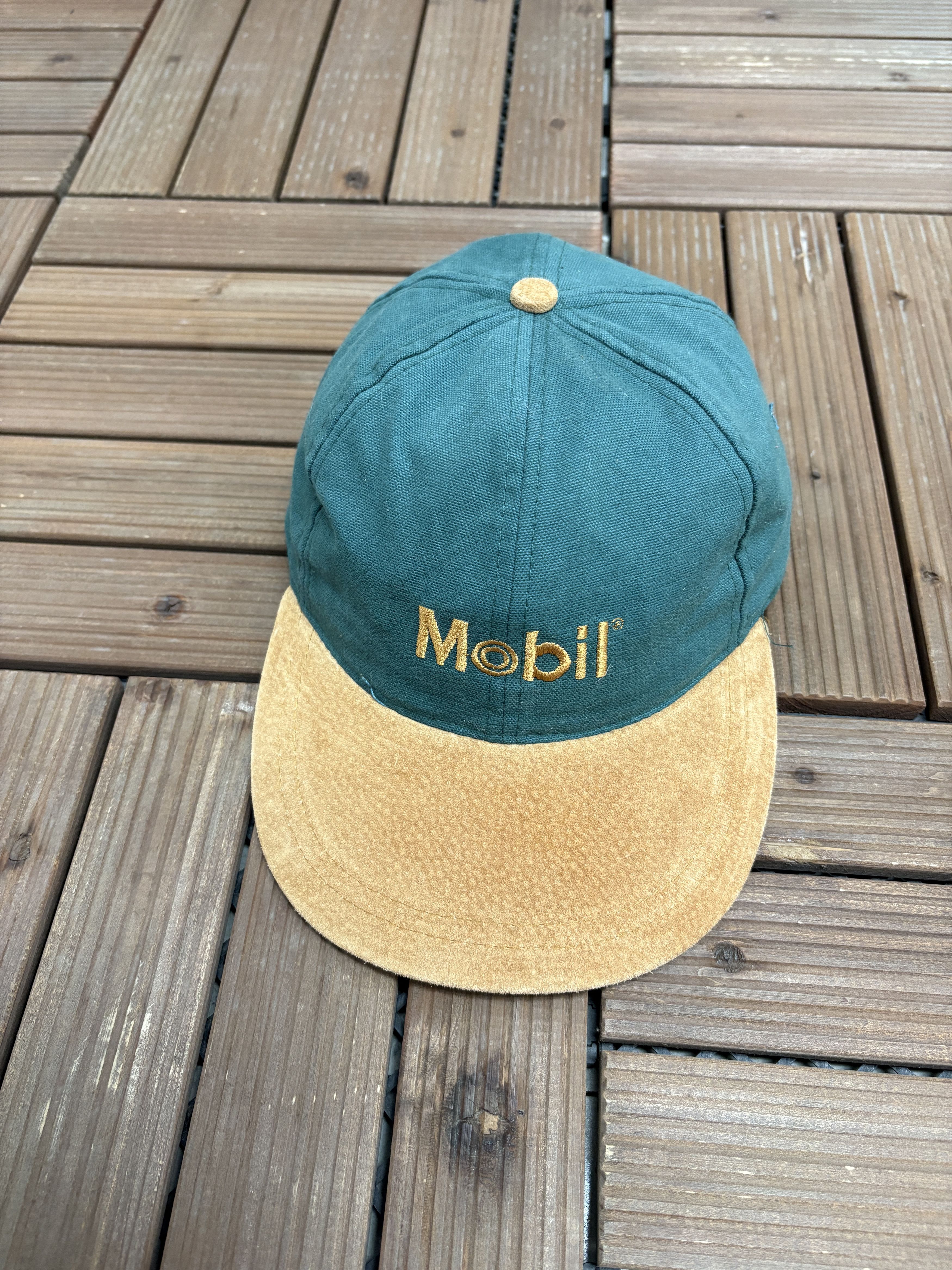 Vintage Mobil Embroidered Vintage Green Metal Clasp Hat Cap Size ONE SIZE - 1 Thumbnail