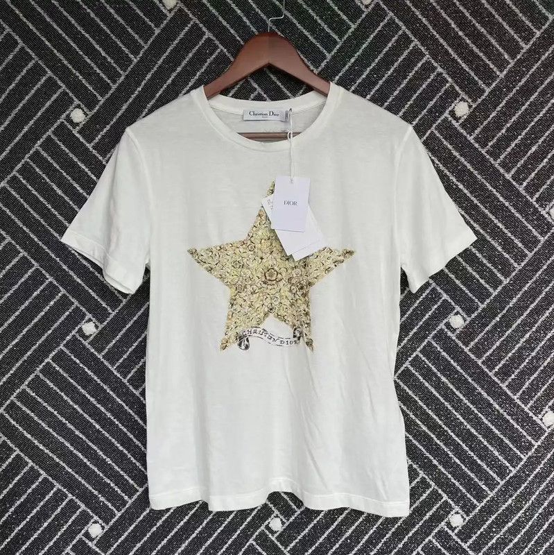 Dior Dior Summer White Cotton Blend T-Shirt 0089 Size M / US 6-8 / IT 42-44 - 1 Thumbnail