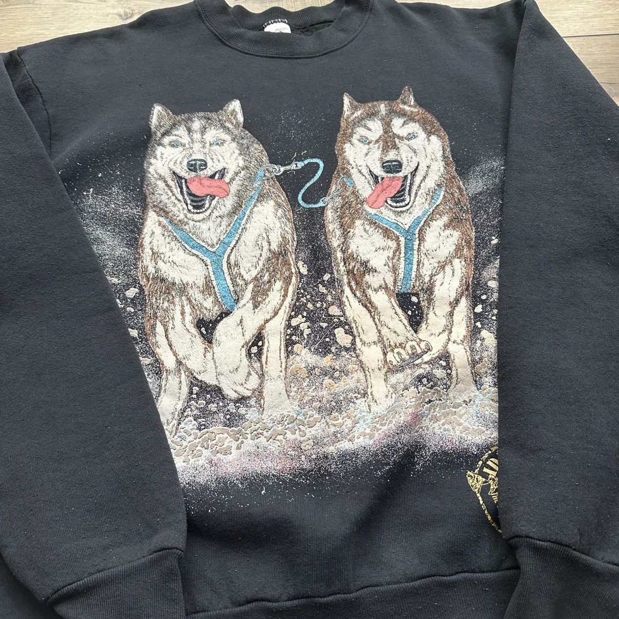Fruit Of The Loom Vintage 1993 Iditarod Dog Sled Race Puff Print Crewneck Size US XL / EU 56 / 4 - 6 Thumbnail