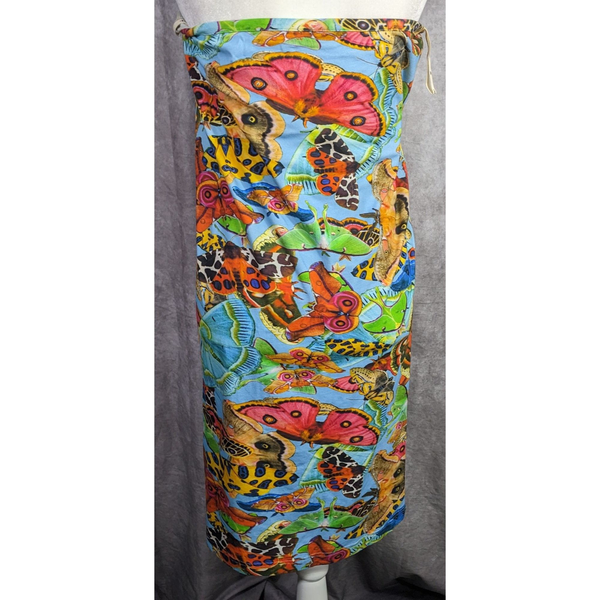 Other Summer Festival Abacaxi Womens Large Butterfly Print Tube Dr Size L / US 10 / IT 46 - 12 Thumbnail