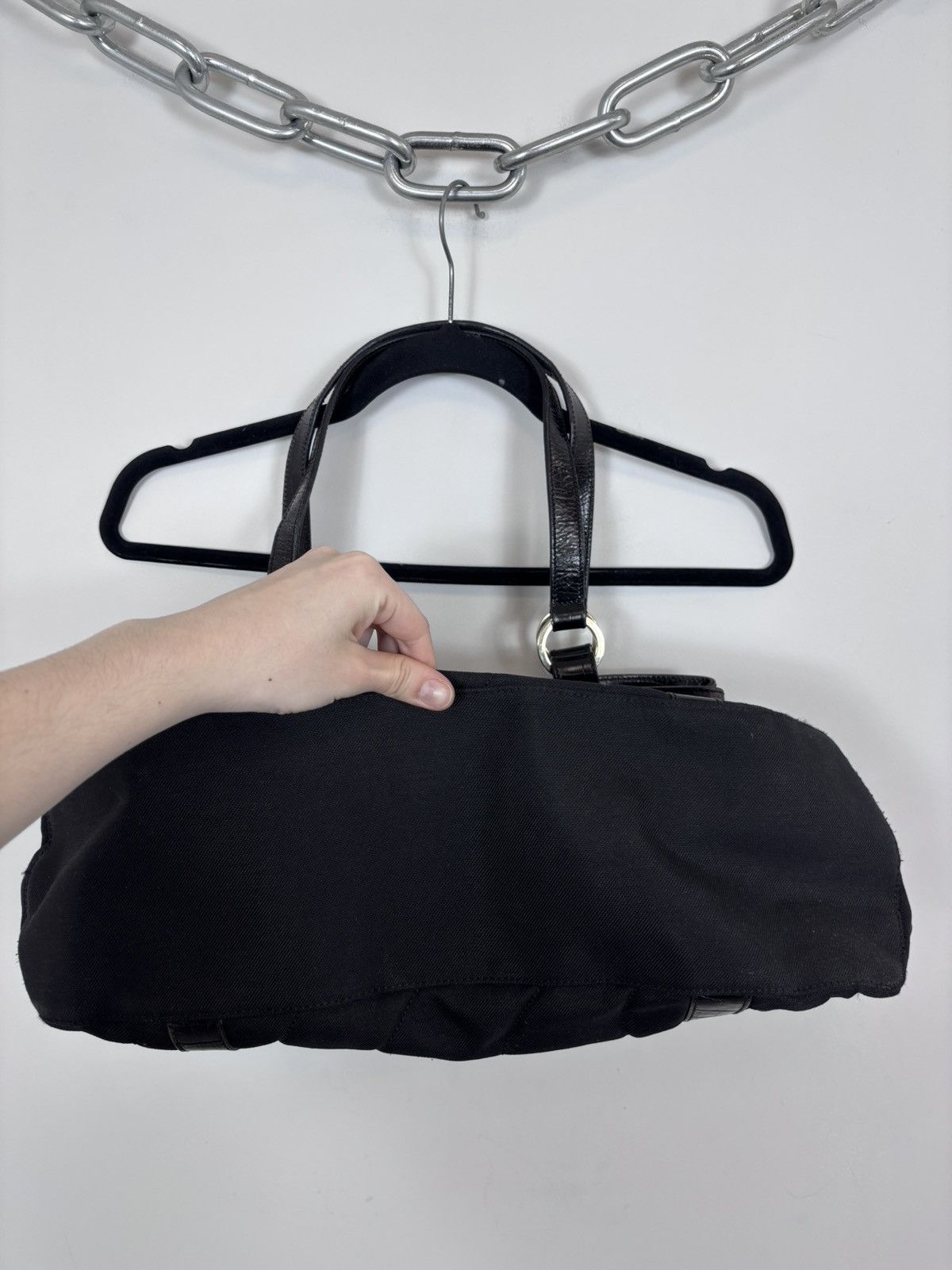Montblanc Montblanc Starisma Black Canvas Leather Tote Handle Bag Size ONE SIZE - 6 Thumbnail
