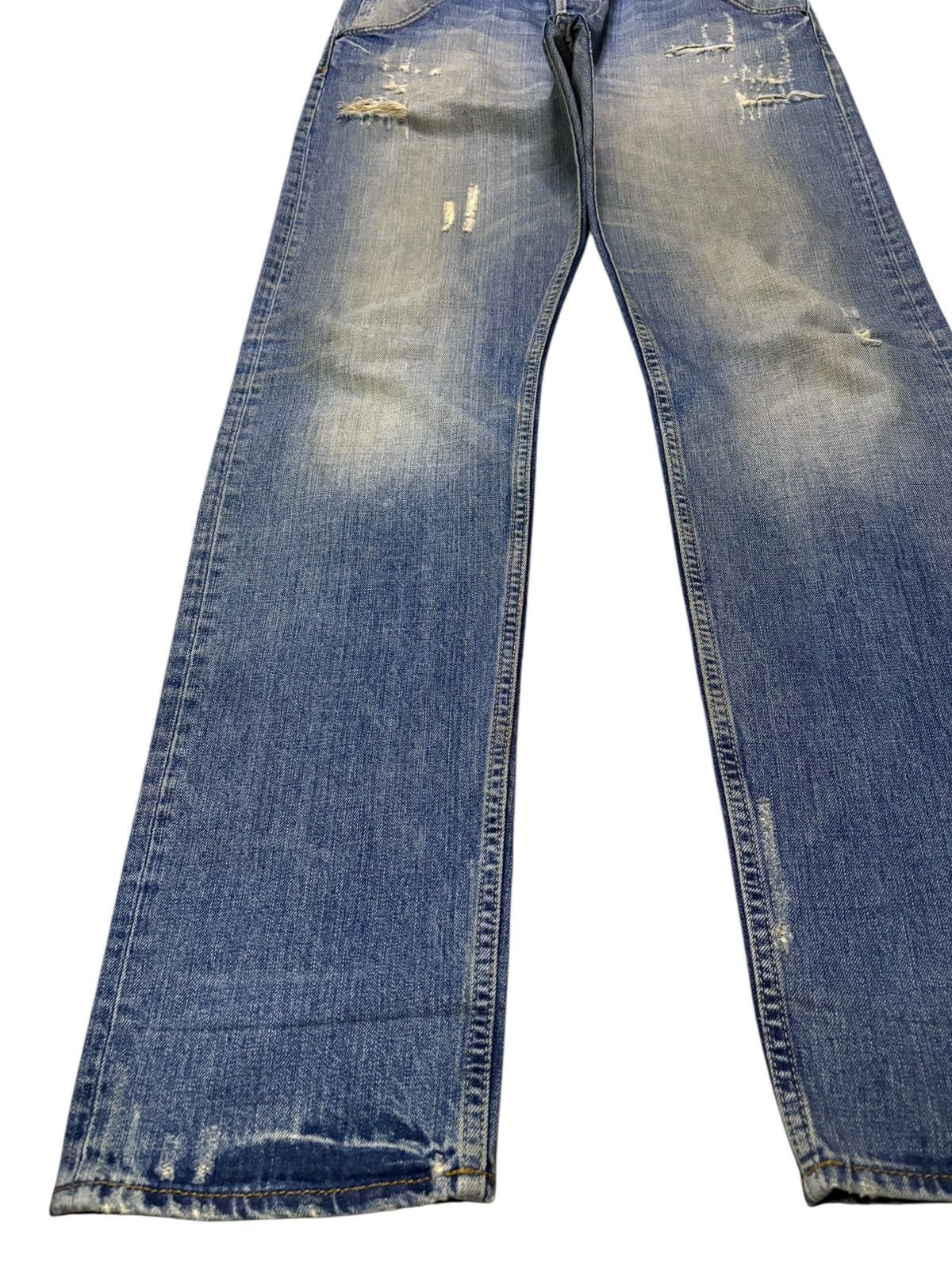 Japanese Brand Vintage Japanese Brand Button Fly Mud Wash Distress Rip Jean Size US 33 - 6 Thumbnail