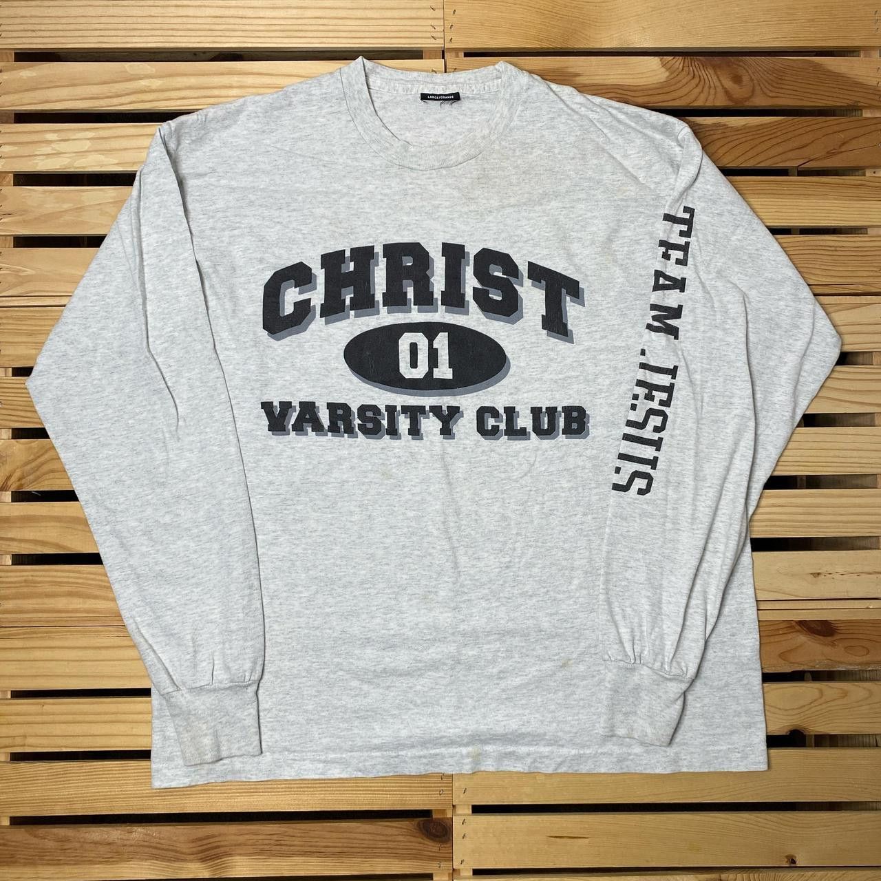 Other Vintage Christ Varsity Gray College Jesus Tee Size XL Size US XL / EU 56 / 4 - 1 Thumbnail