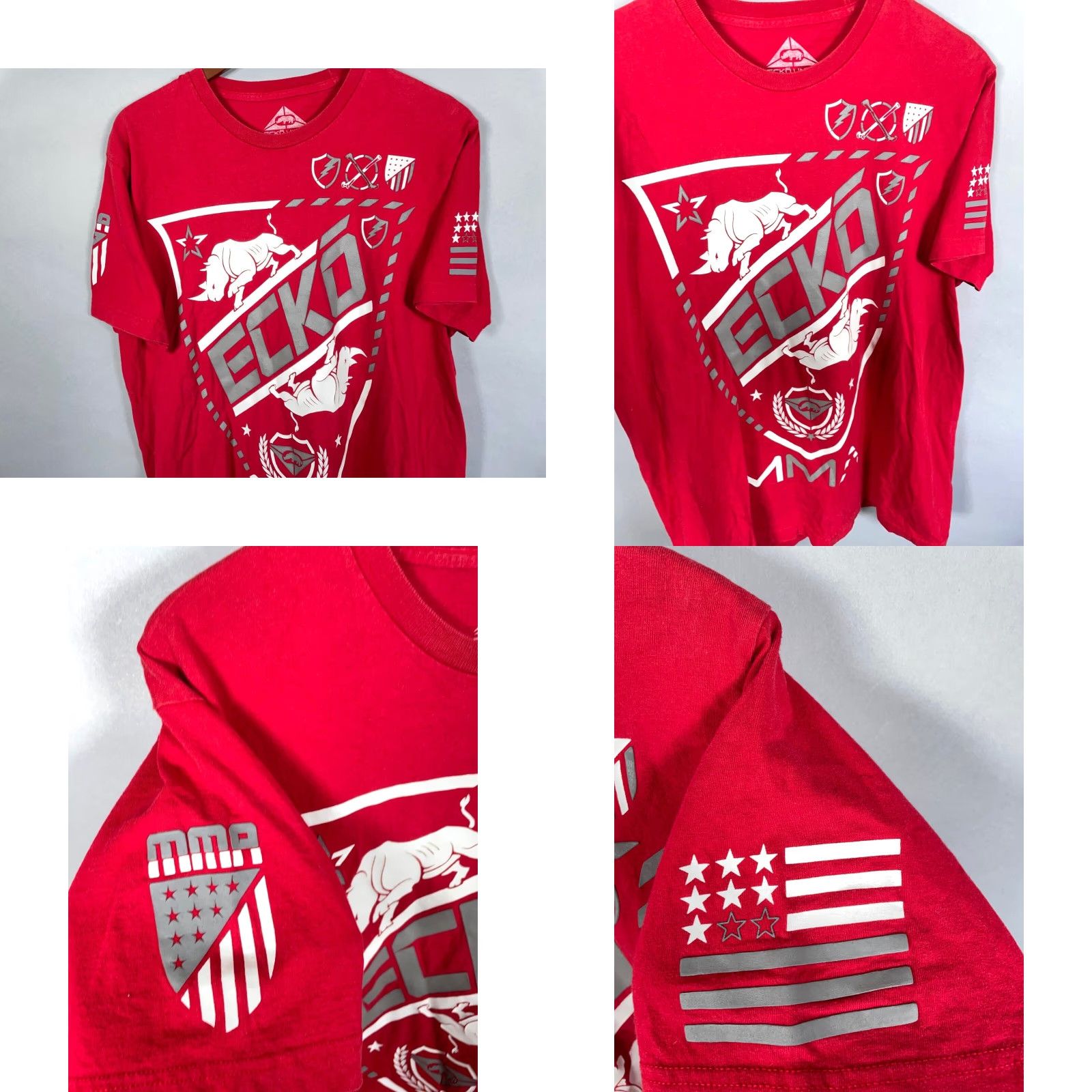 Ecko Unltd. VINTAGE Ecko Unltd. T-Shirt Main Point: MMA Graphic Red Short Sleeve Crew Neck Adult Large Men Slim Fit 2000s Hip Hop Retro - Mens Size US L / EU 52-54 / 3 - 8 Thumbnail