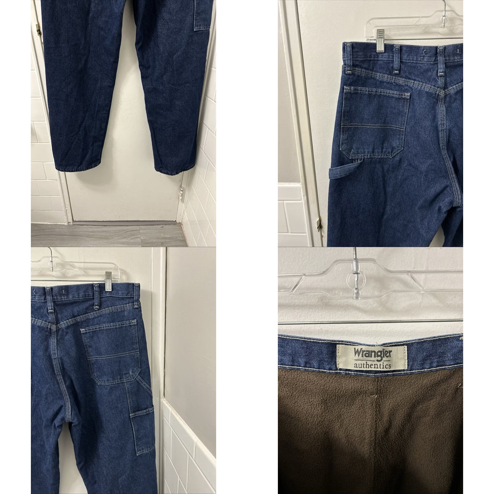 Wrangler Wrangler Authentics Jeans Mens Carpenter Denim 36x32 Blue Lined Insulated Pockets Regular Inseam 32 Winter Fall Mens Size US 36 / EU 52 - 8 Thumbnail